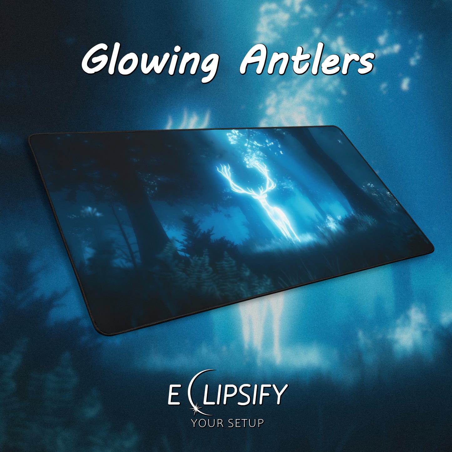 Glowing Antlers: Patronus Stag Gaming Mouse Pad