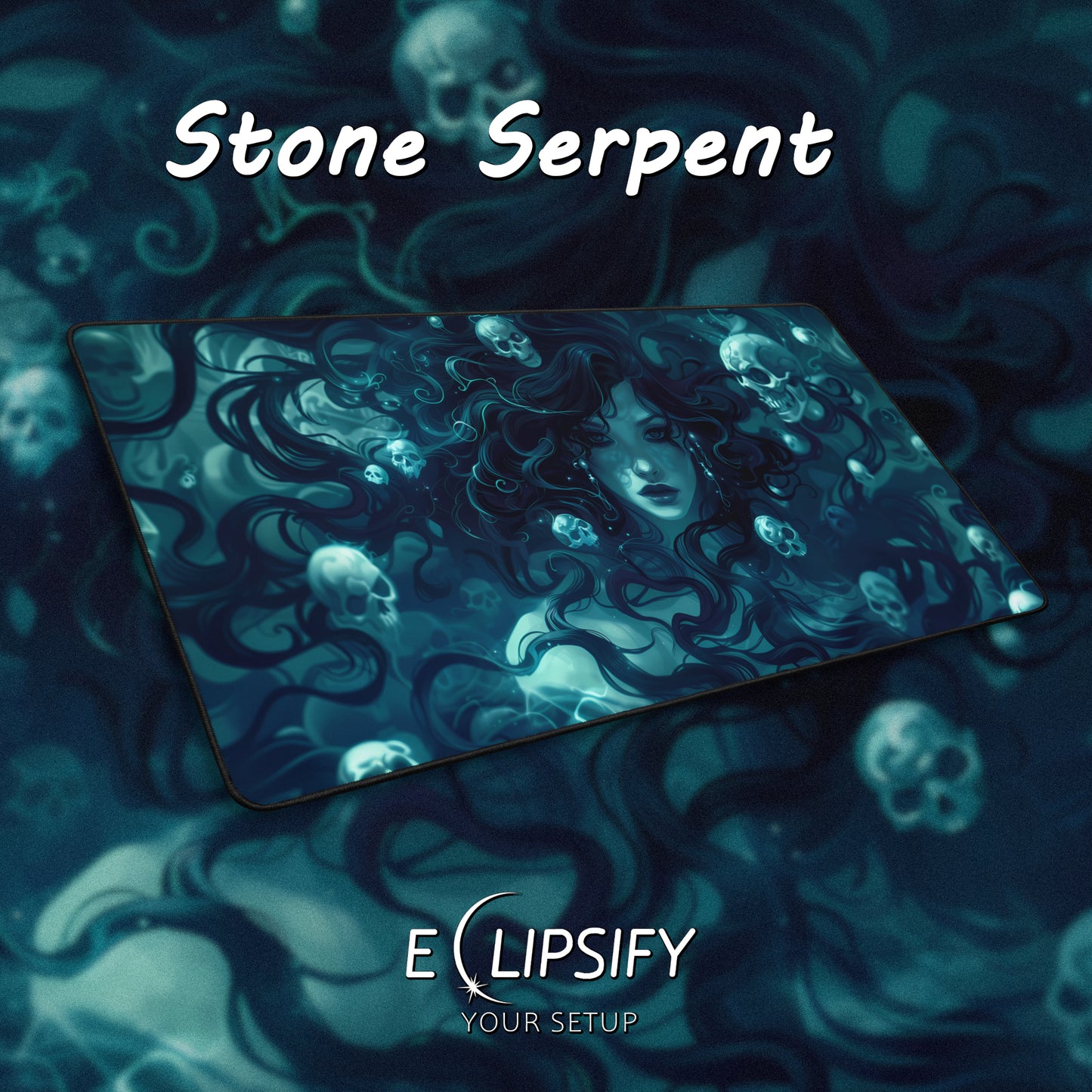 Stone Serpent: Medusa And Skulls Gaming Mouse Pad