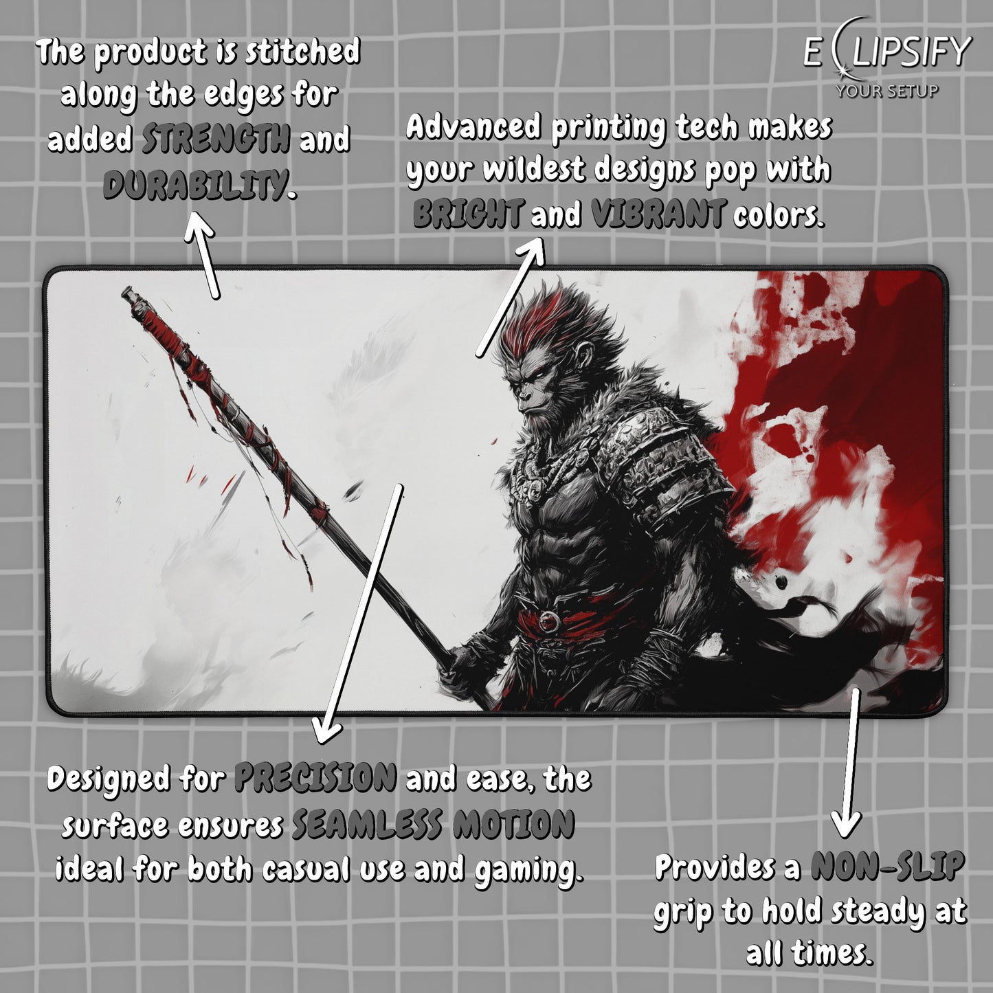 Red Prankster: Sun Wukong Monkey King Mouse Pad