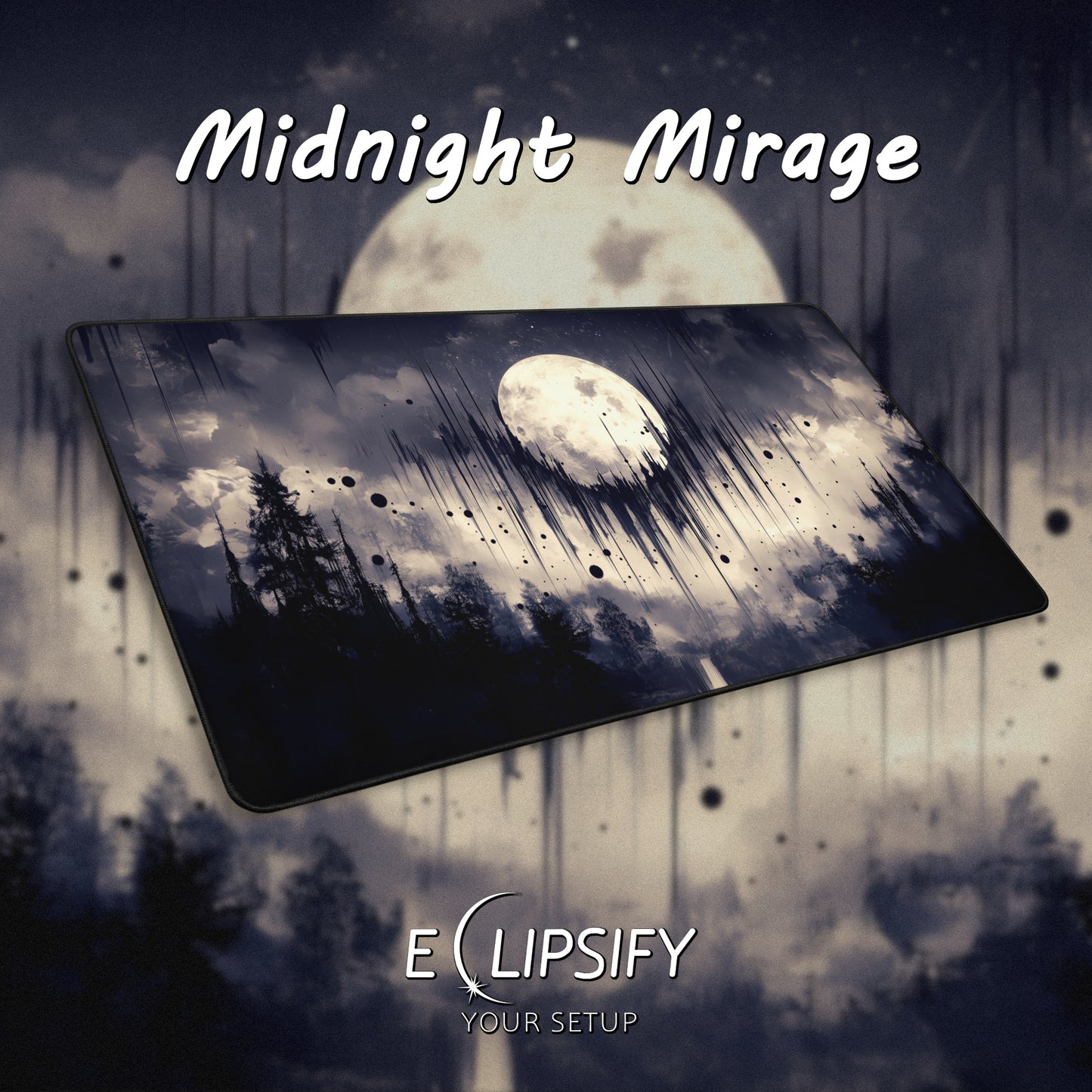 Midnight Mirage: Celestial Moon Mouse Pad