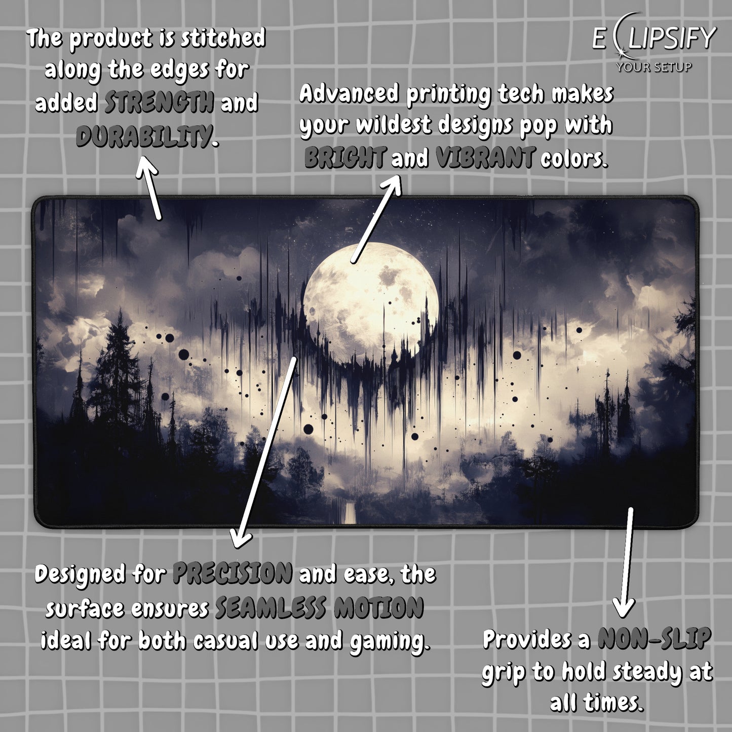 Midnight Mirage: Celestial Moon Mouse Pad