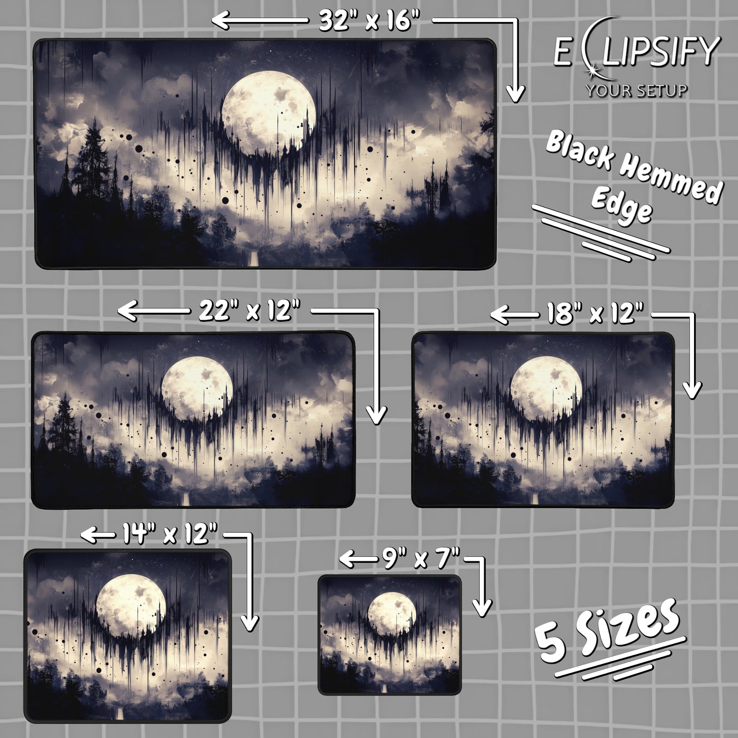 Midnight Mirage: Celestial Moon Mouse Pad