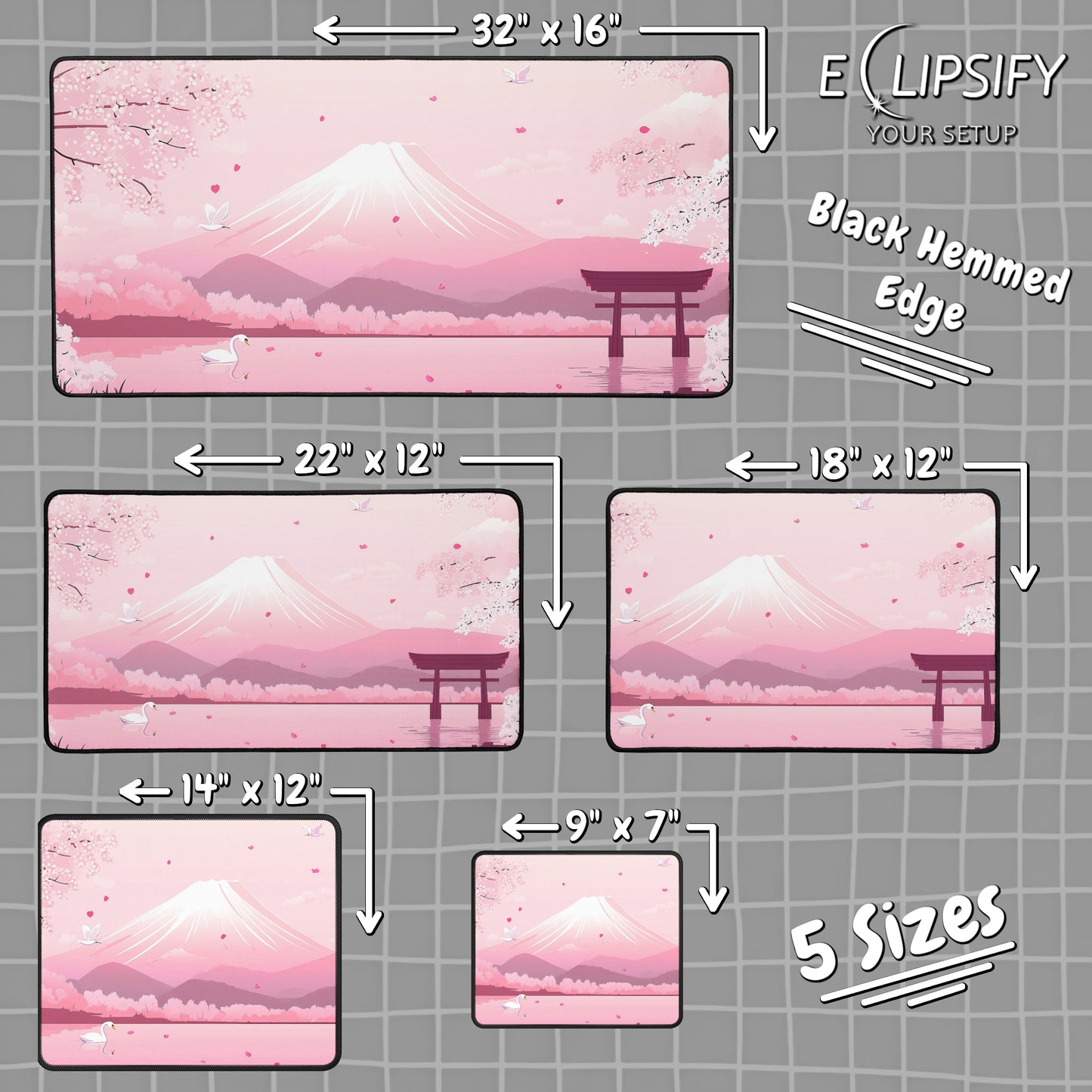 Mount Fuji: Kawaii Pink Gaming Mouse Pad