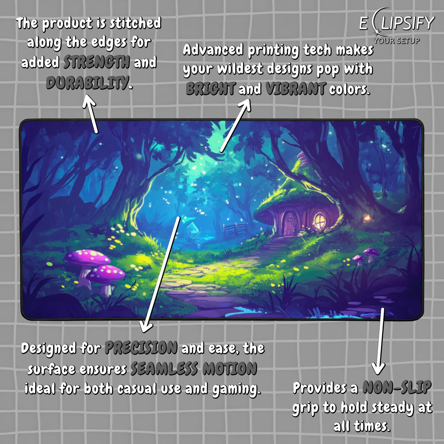 Enchanted Cottage: Mystical Forest Cottage Gaming Mouse Pad