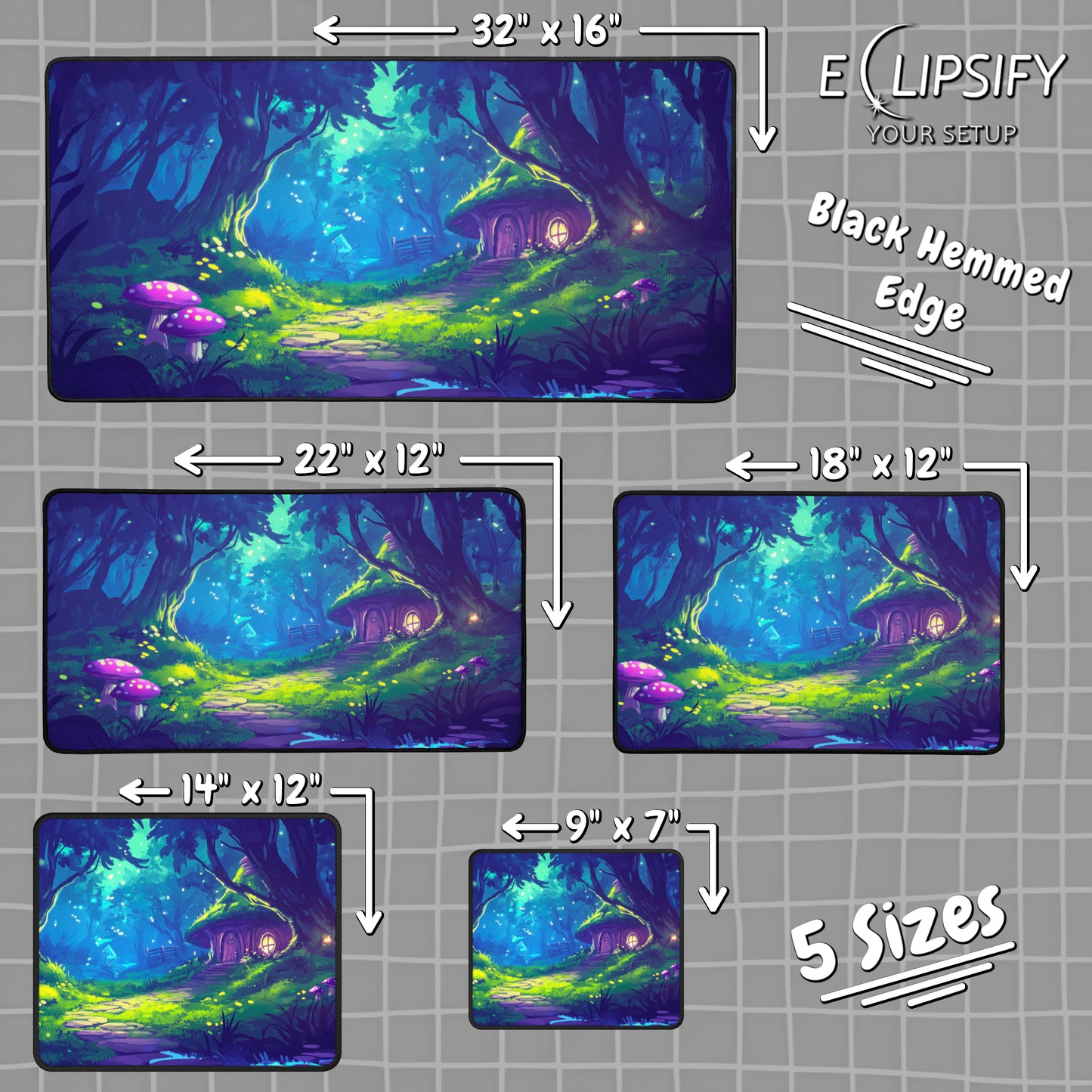 Enchanted Cottage: Mystical Forest Cottage Gaming Mouse Pad