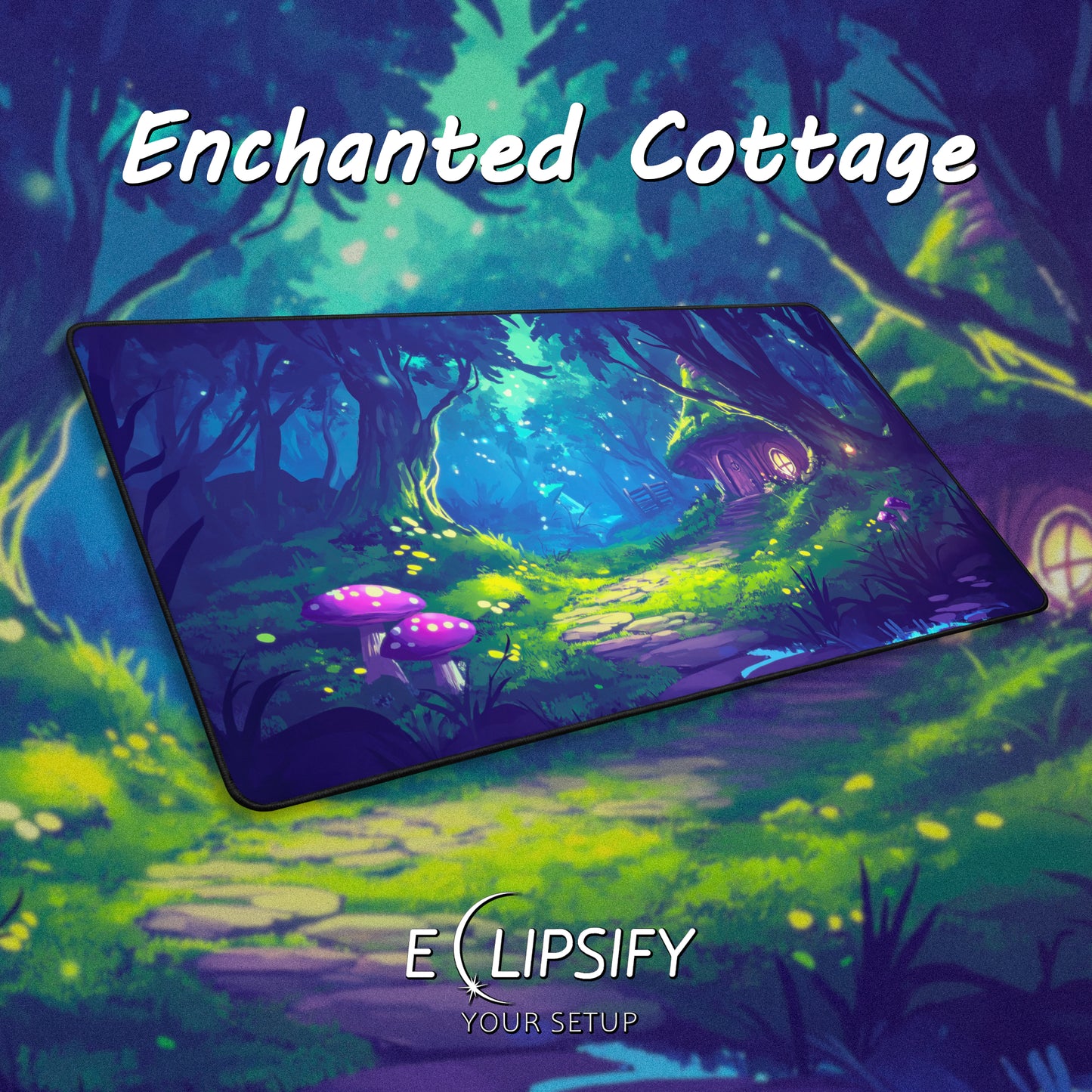 Enchanted Cottage: Mystical Forest Cottage Gaming Mouse Pad