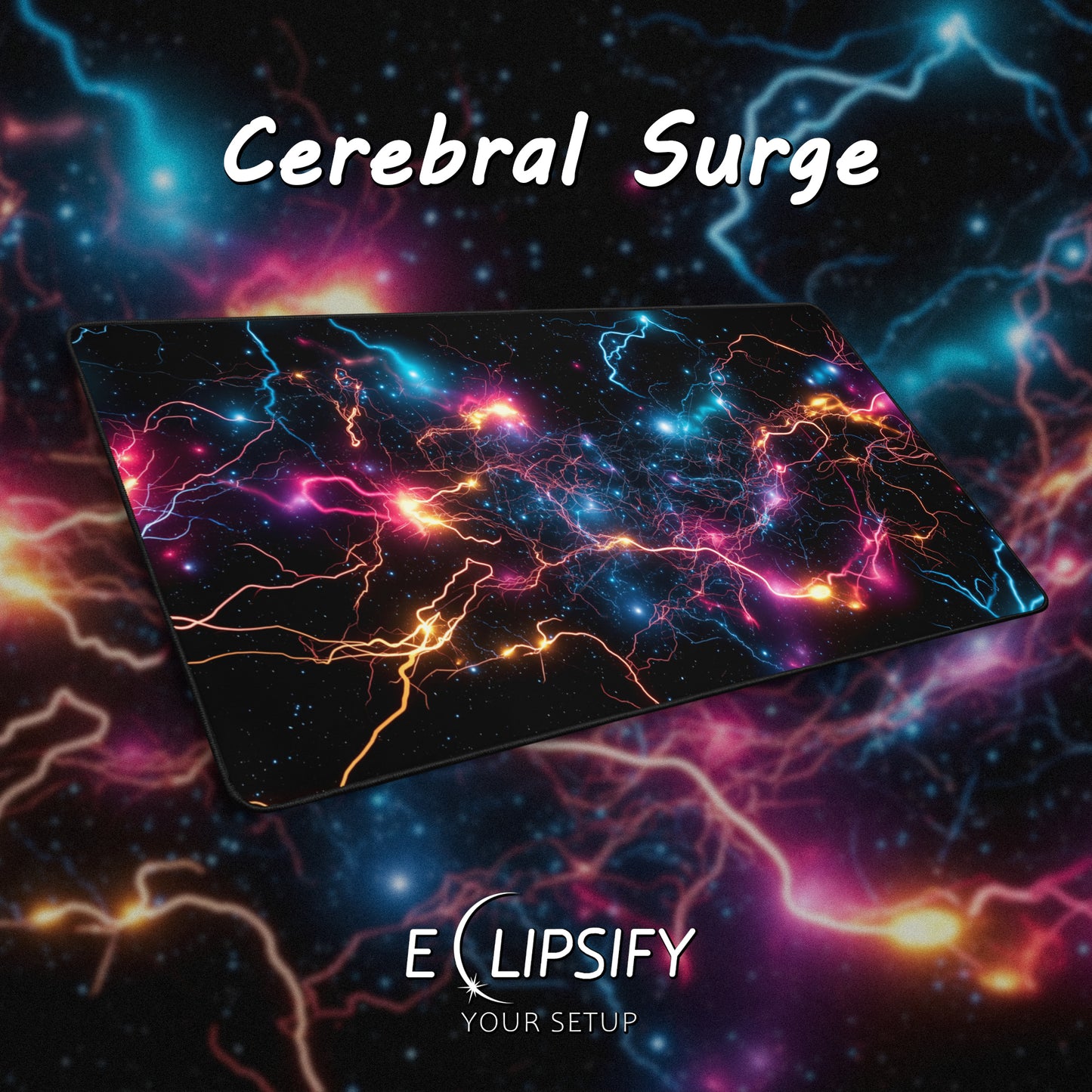Cerebral Surge: Neuron Electrical Signal Gaming Mouse Pad