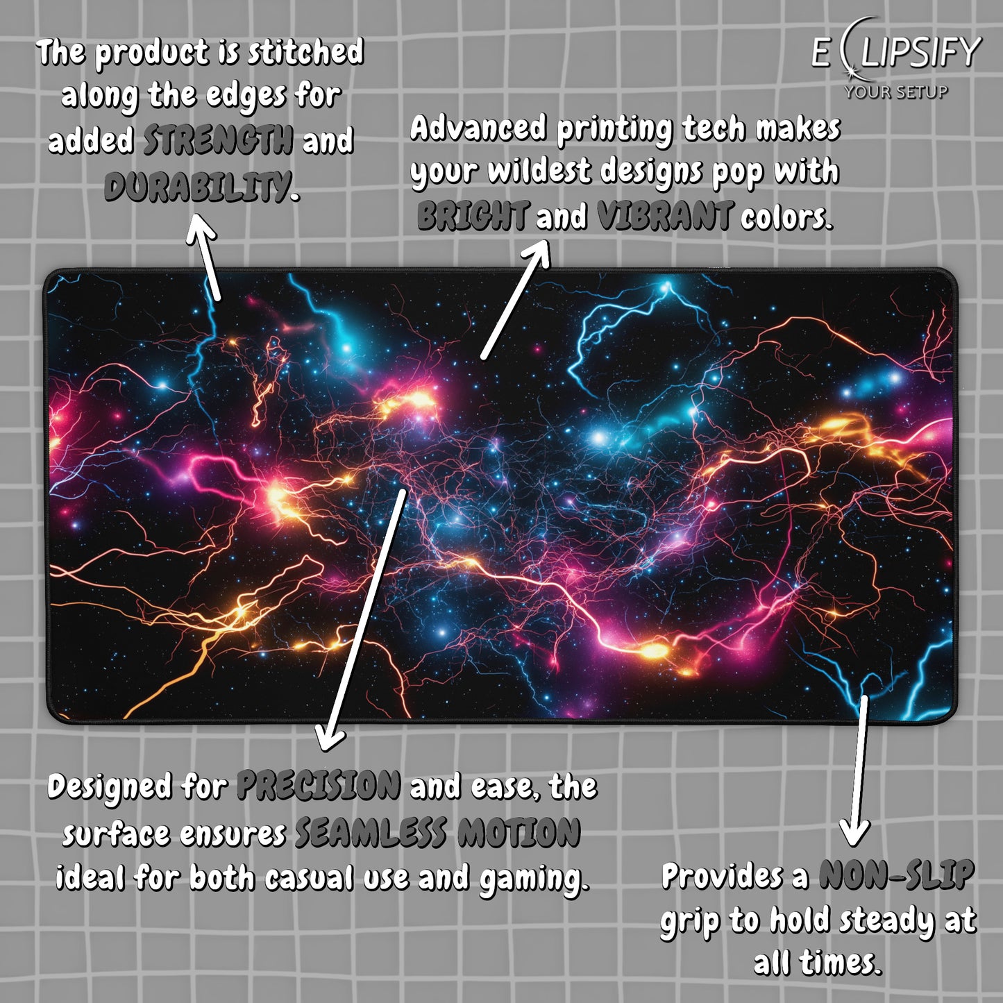 Cerebral Surge: Neuron Electrical Signal Gaming Mouse Pad