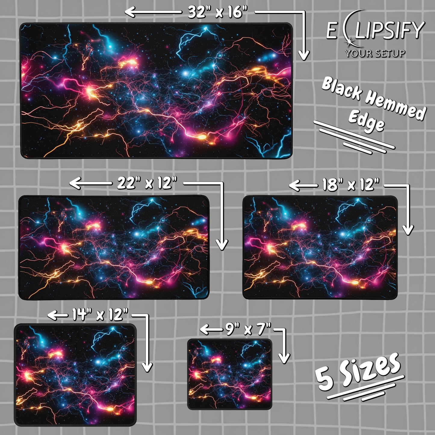 Cerebral Surge: Neuron Electrical Signal Gaming Mouse Pad