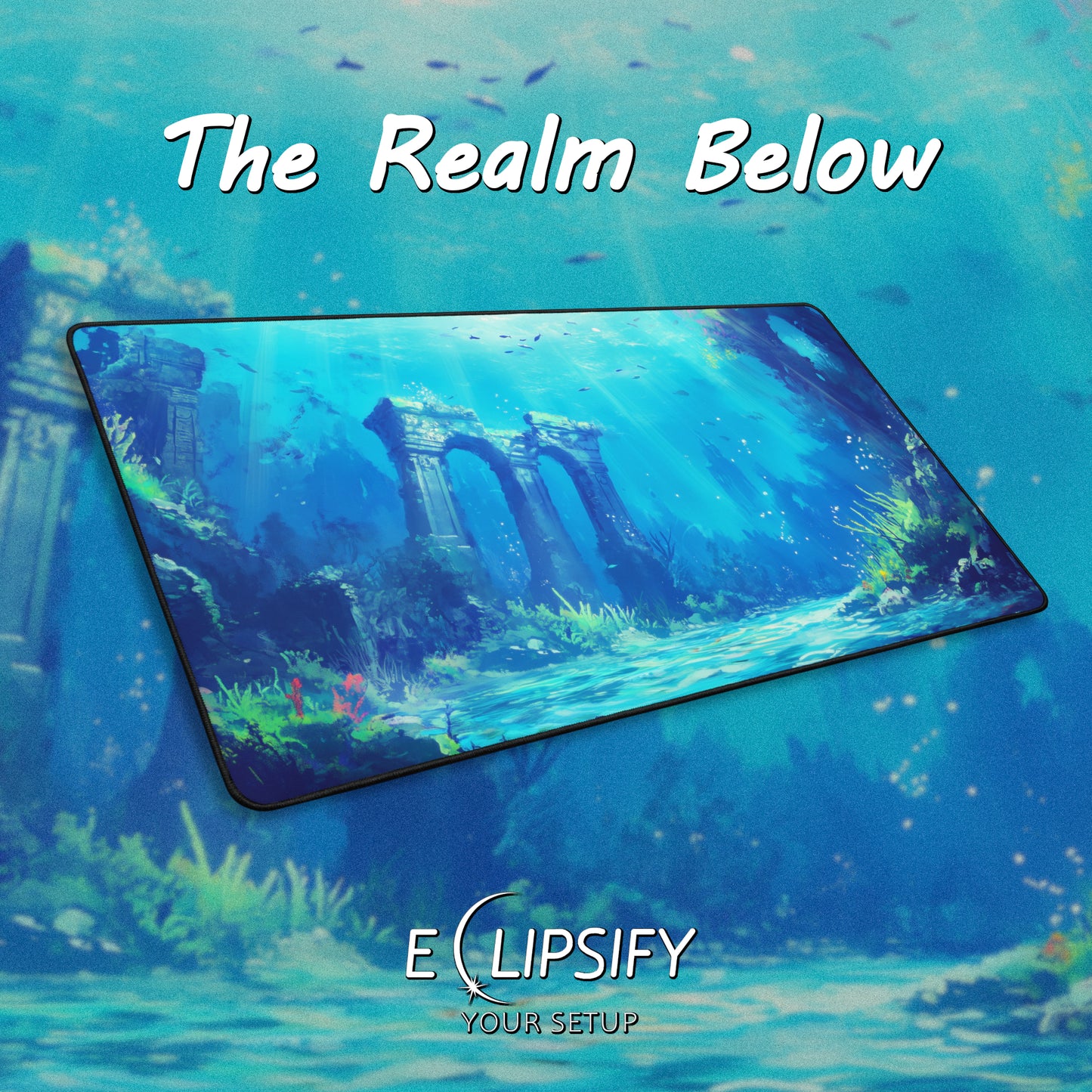 The Realm Below: Underwater Ocean Atlantis Gaming Mouse Pad