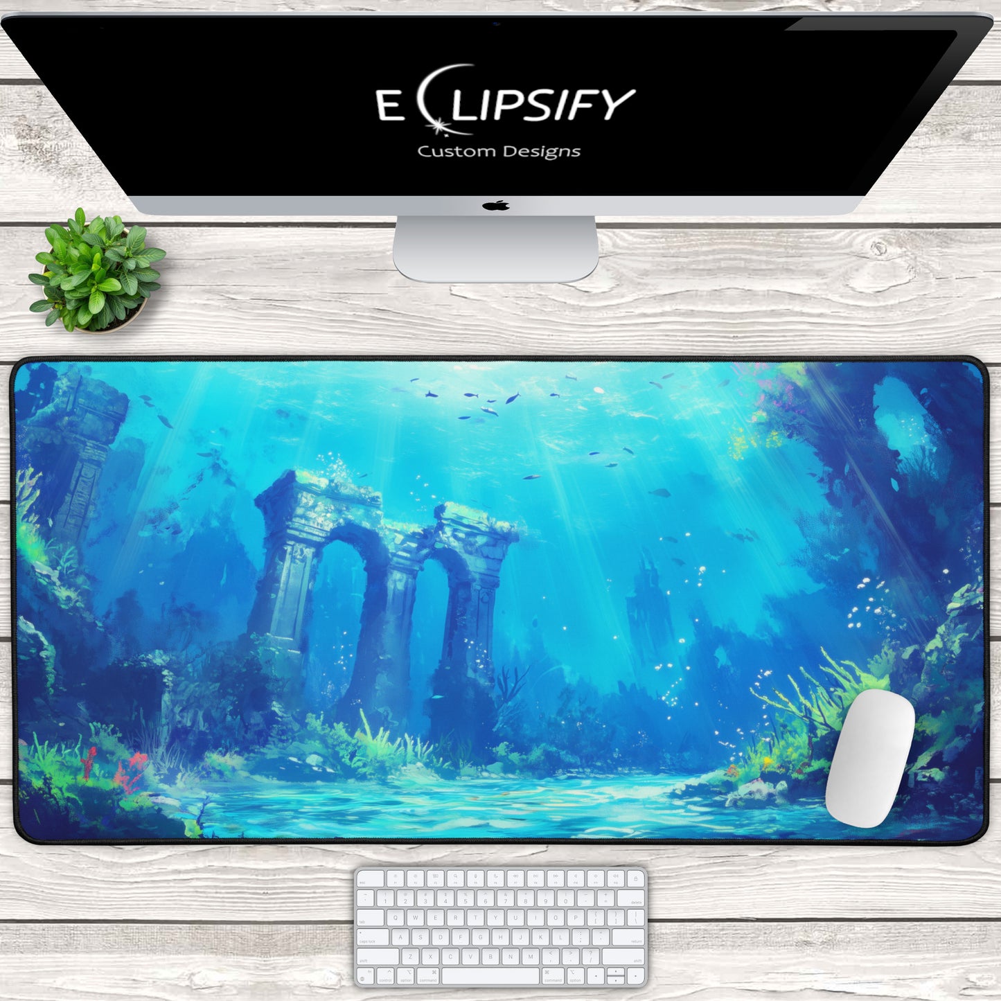 The Realm Below: Underwater Ocean Atlantis Gaming Mouse Pad