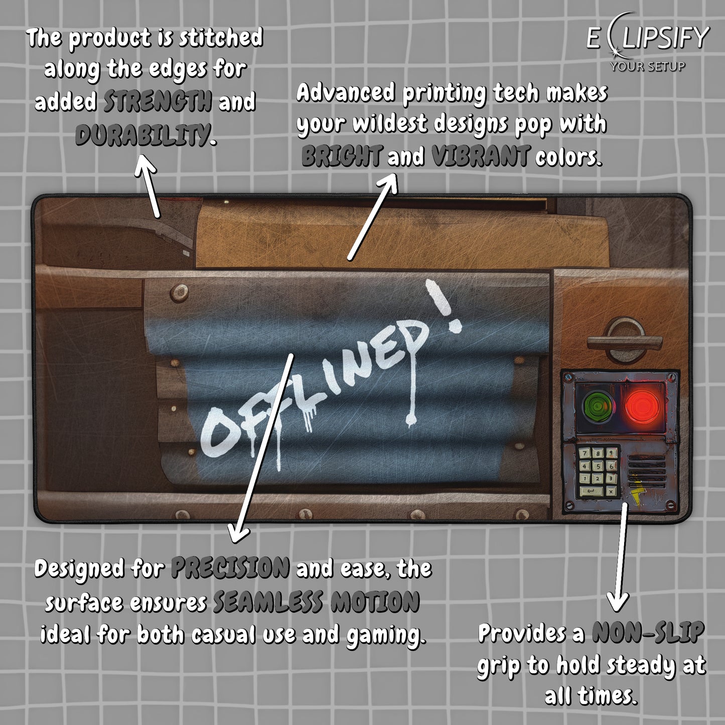 Offlined: Sheet Metal Code Lock Gaming Mouse Pad