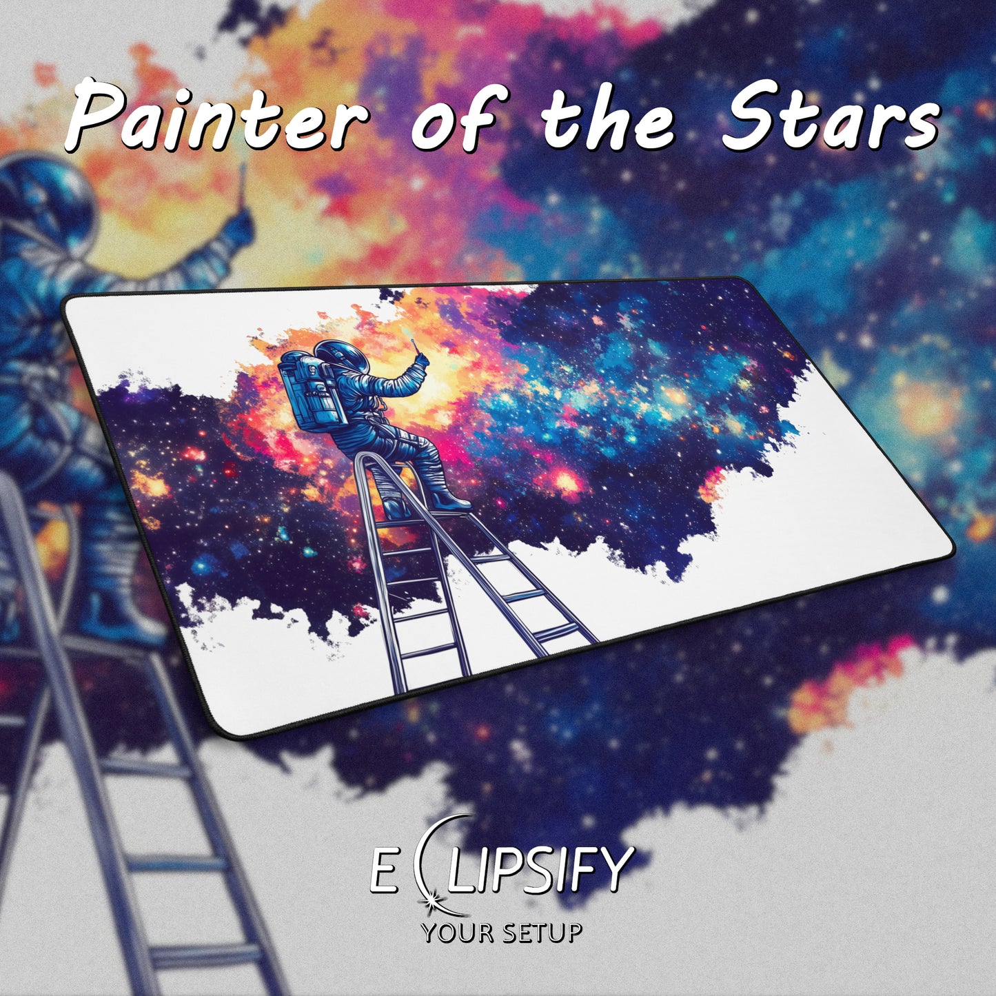 Painter of the Stars: Astronaut Galaxy Gaming Mouse Pad