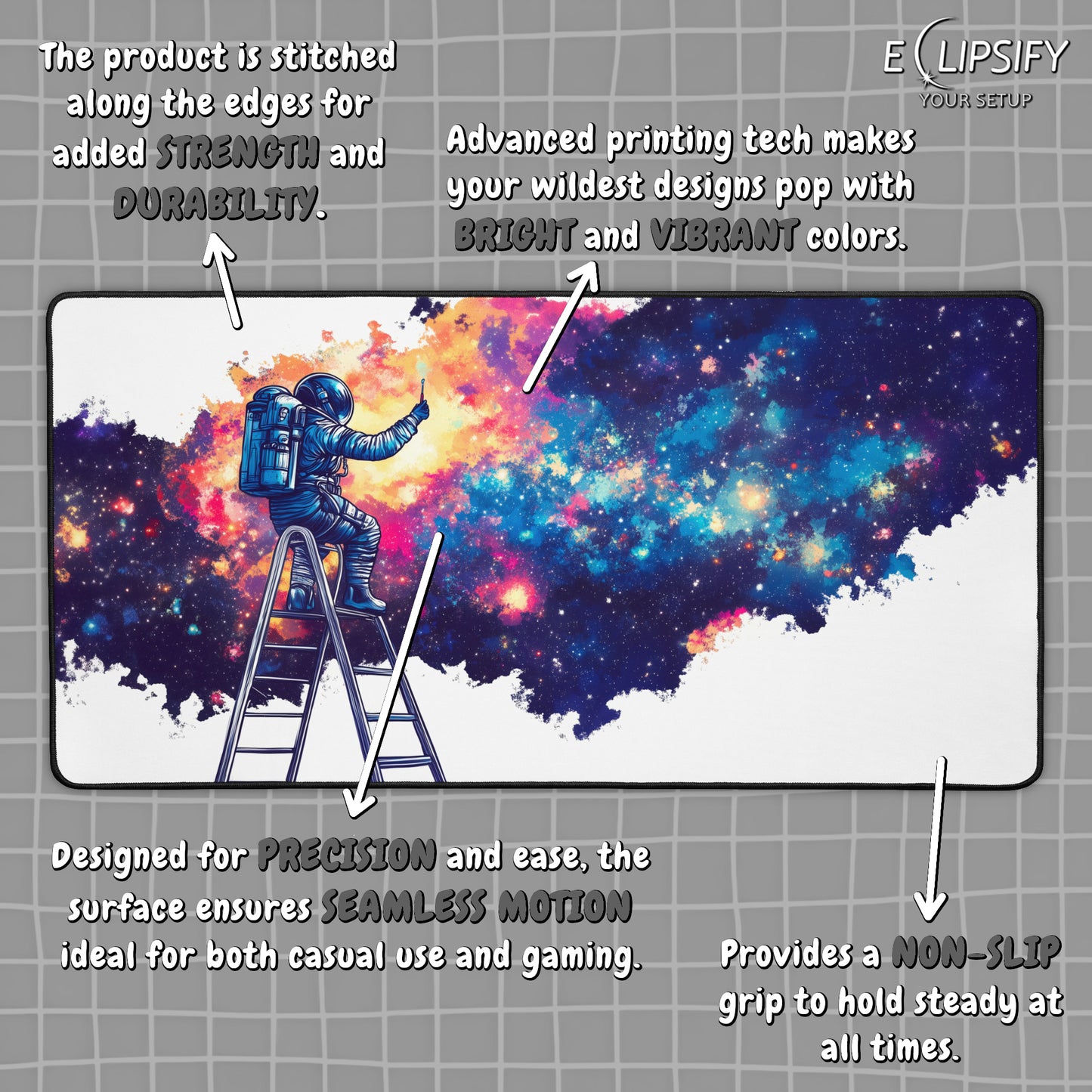 Painter of the Stars: Astronaut Galaxy Gaming Mouse Pad