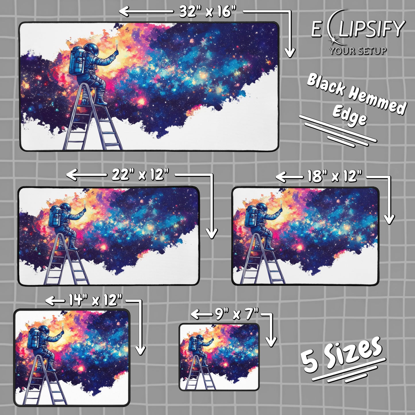 Painter of the Stars: Astronaut Galaxy Gaming Mouse Pad