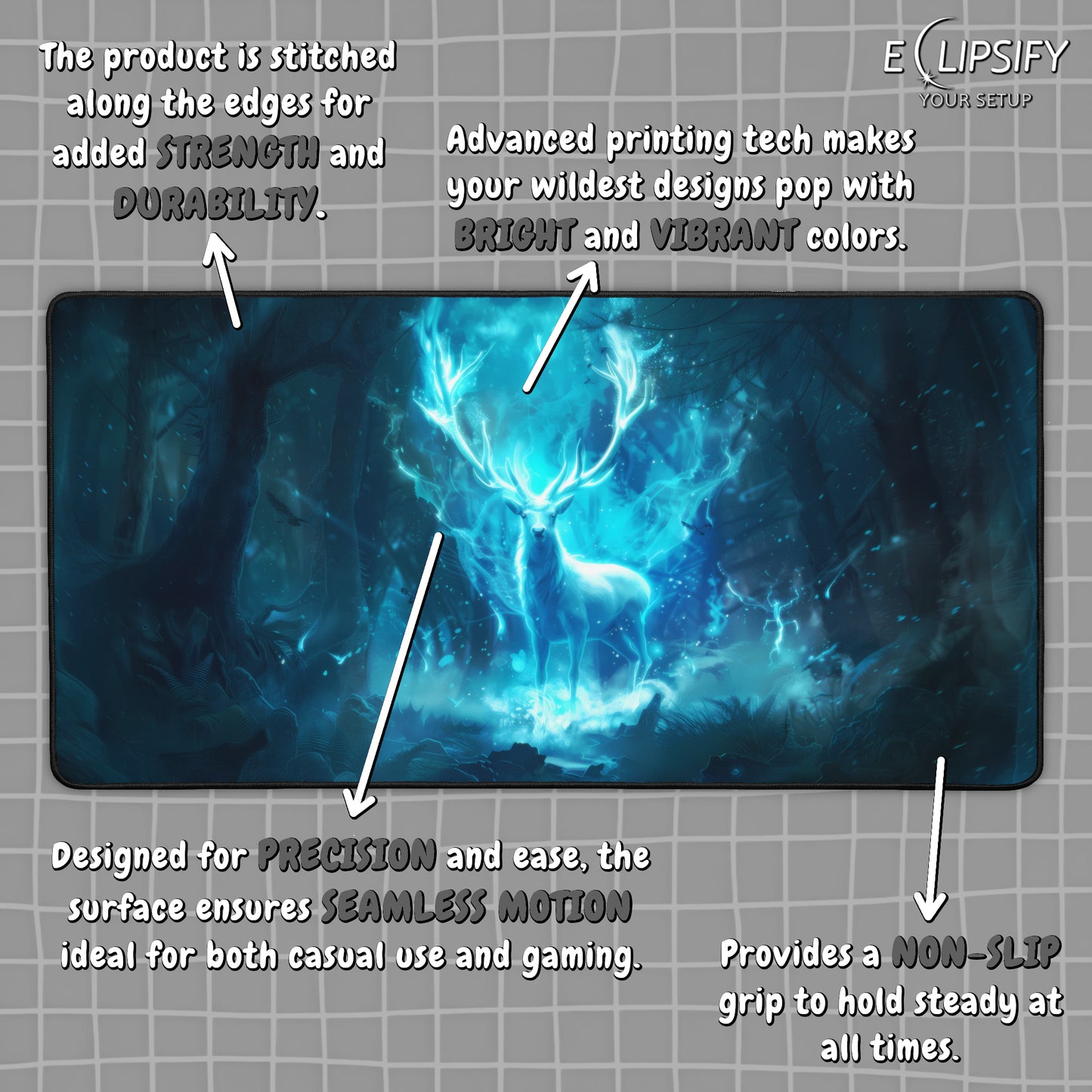 Starlit Stag: Patronus Gaming Mouse Pad