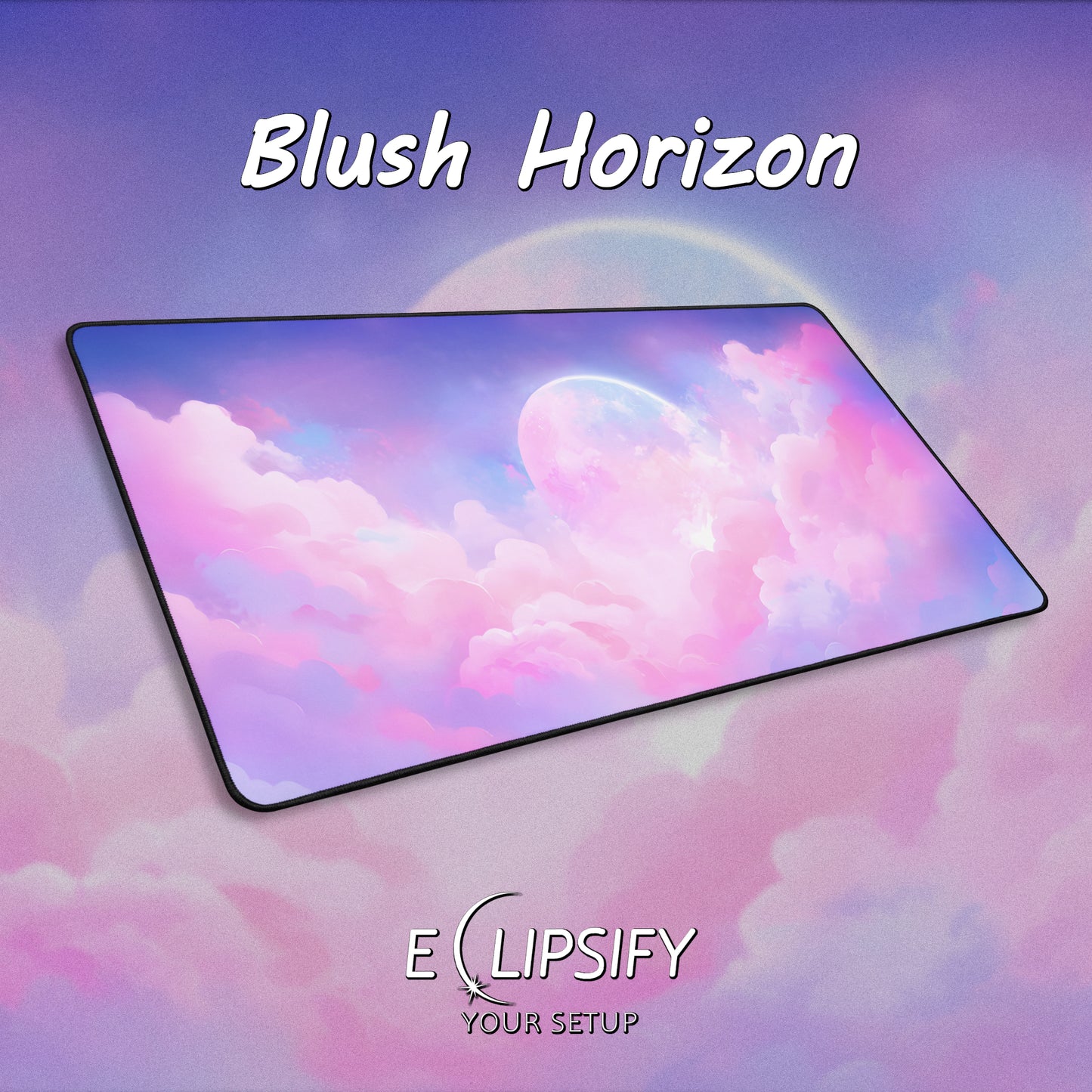Blush Horizon: Cute Pastel Clouds Pink Gaming Mouse Pad
