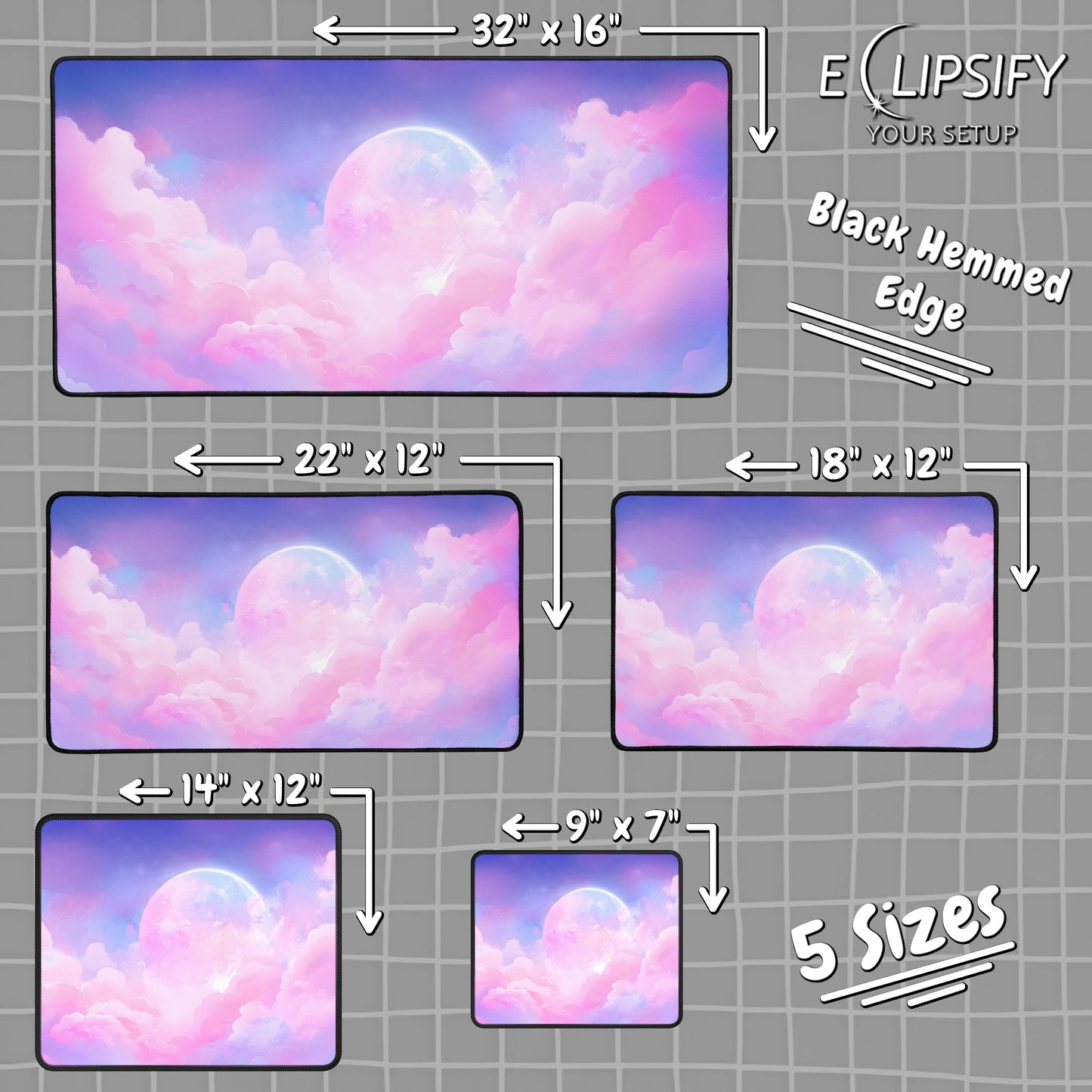Blush Horizon: Cute Pastel Clouds Pink Gaming Mouse Pad