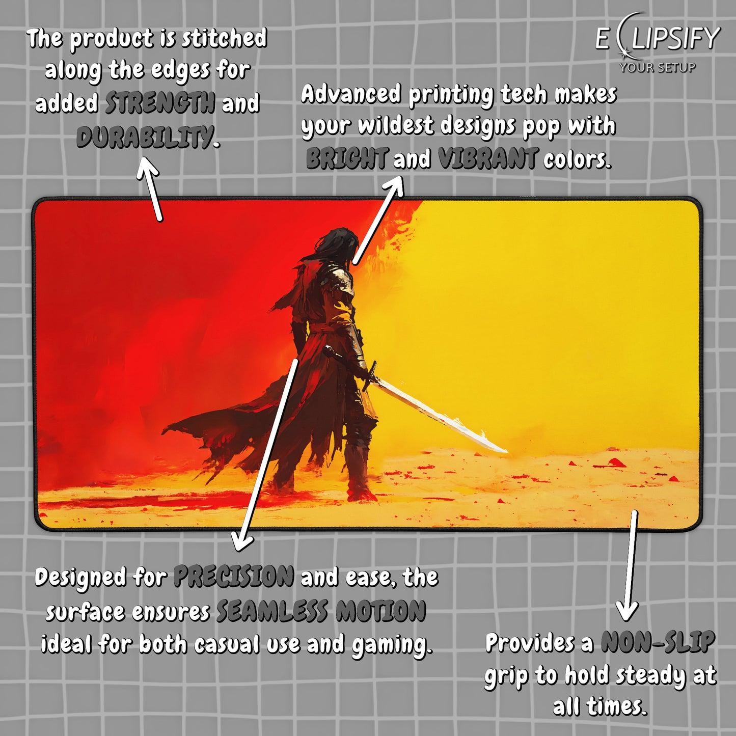 Blood and Gold: Warrior Gaming Mouse Pad