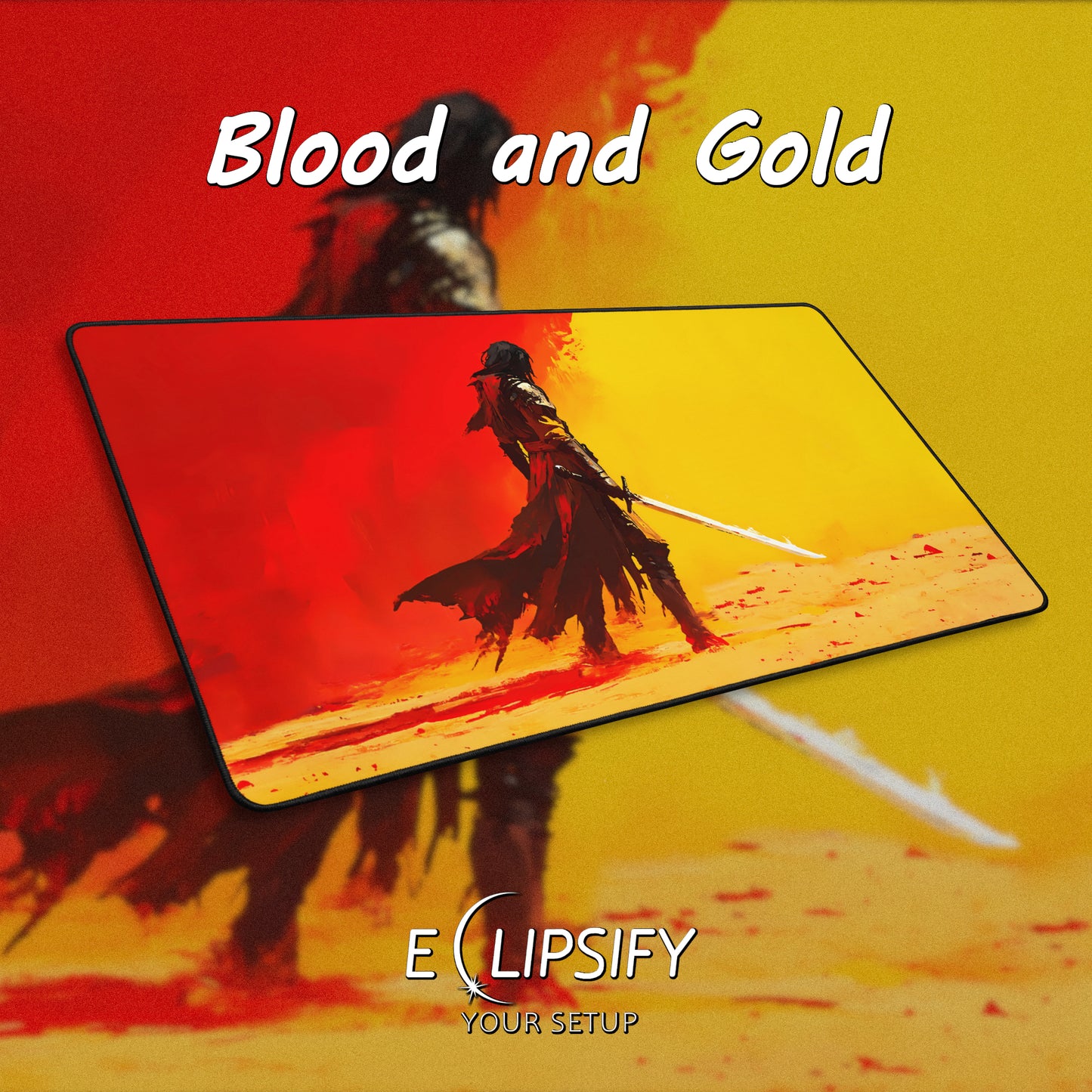 Blood and Gold: Warrior Gaming Mouse Pad