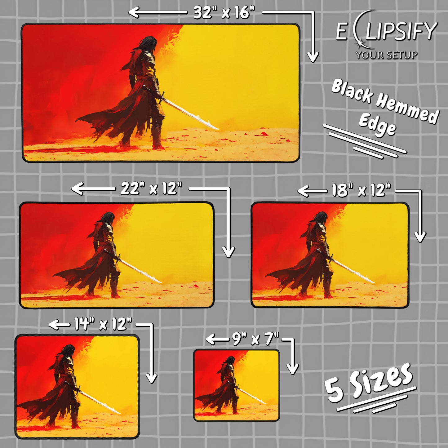 Blood and Gold: Warrior Gaming Mouse Pad