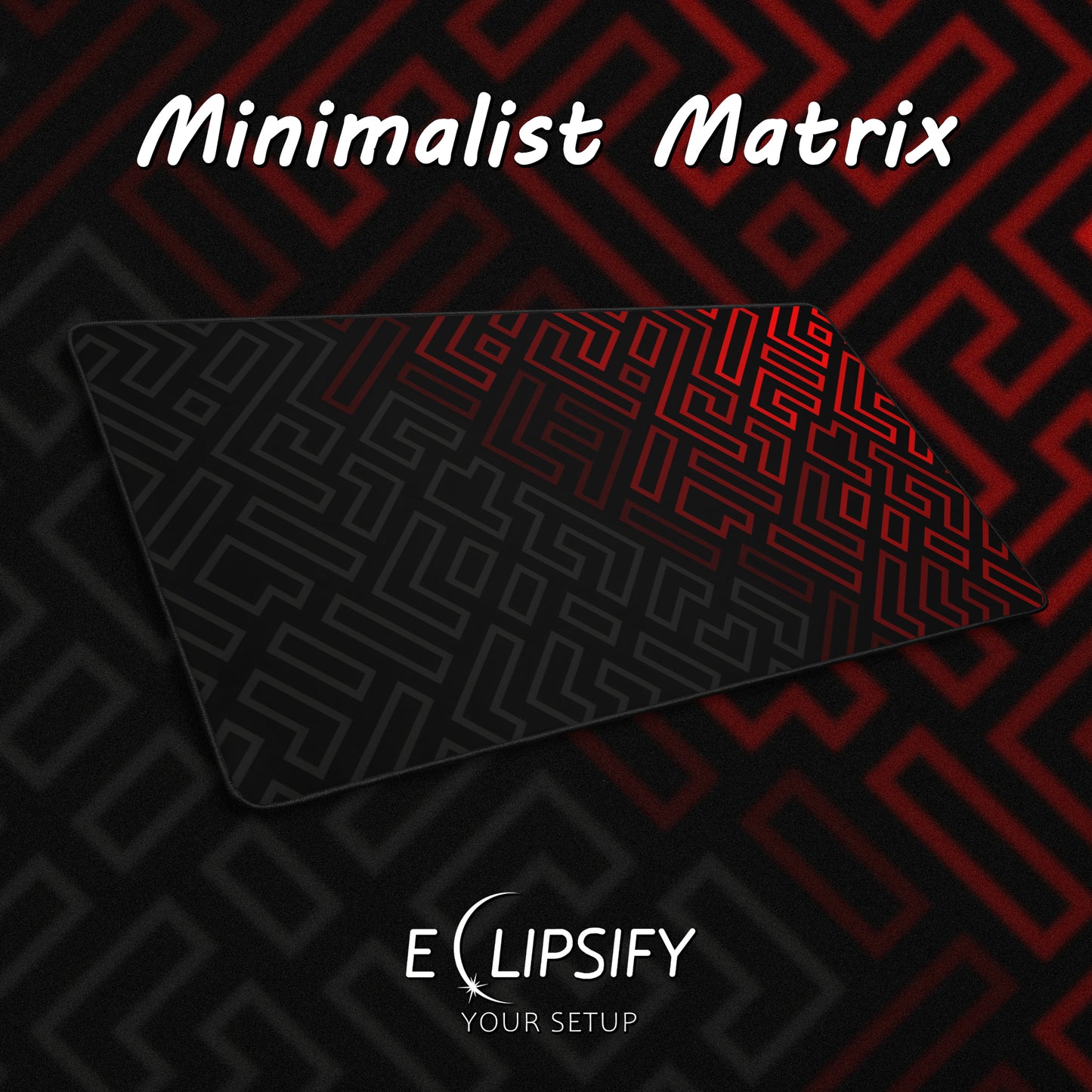 Minimalist Matrix: Red Abstract Pattern Mouse Pad