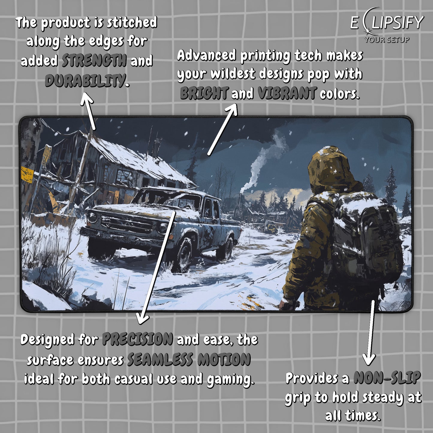 Whiteout Wasteland: Snow Apocalypse Gaming Mouse Pad
