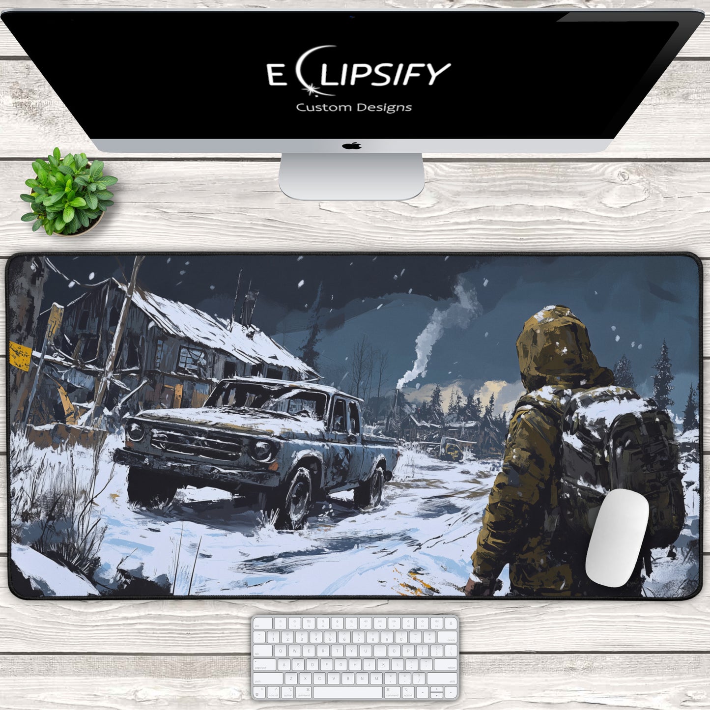 Whiteout Wasteland: Snow Apocalypse Gaming Mouse Pad