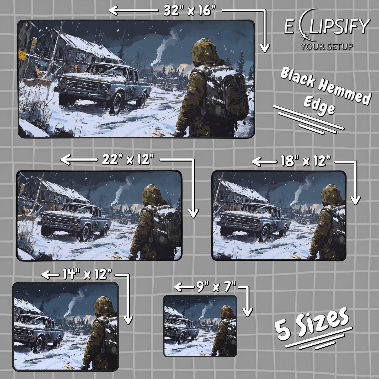 Whiteout Wasteland: Snow Apocalypse Gaming Mouse Pad