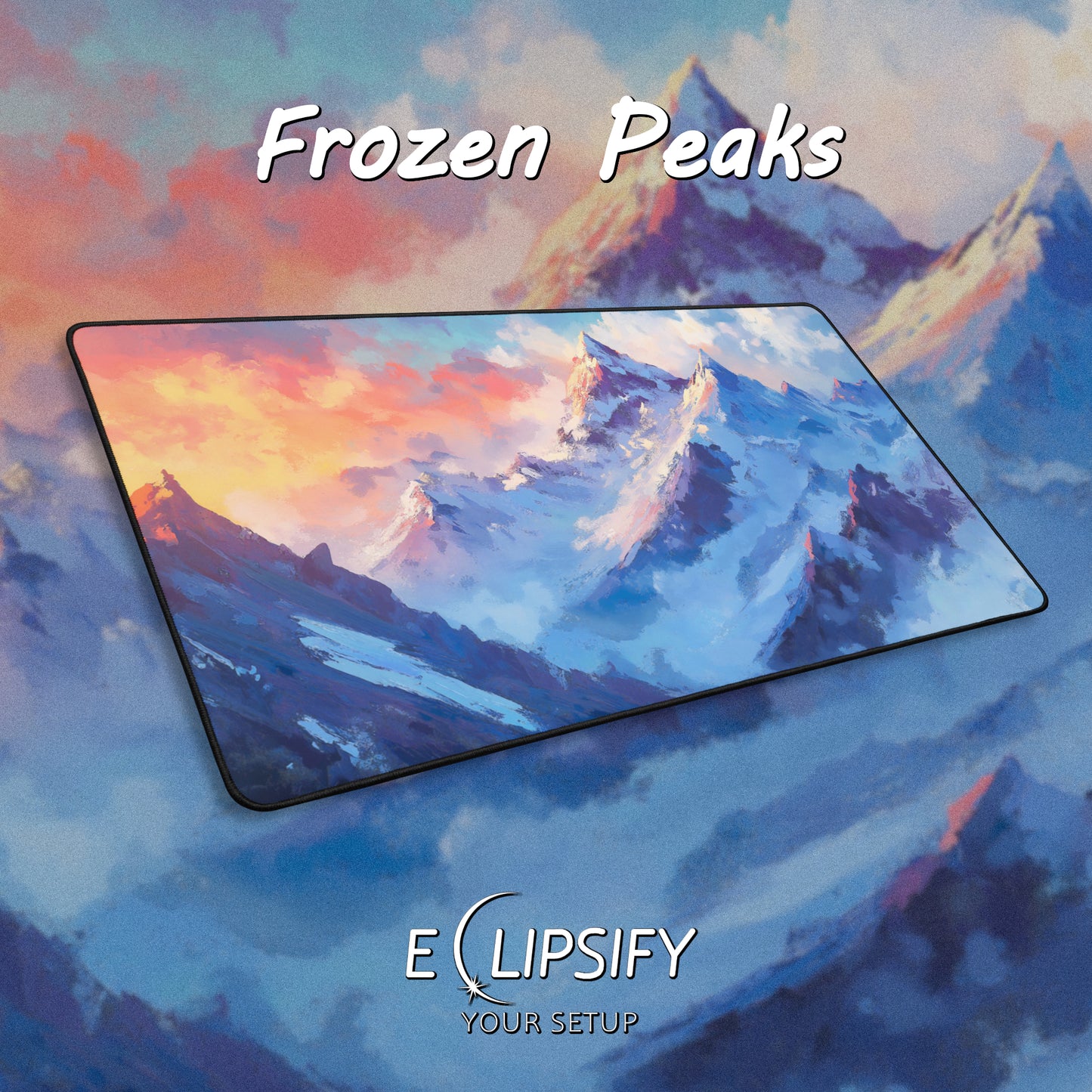Frozen Peaks: Snow Mountains Landscape Gaming Mouse Pad