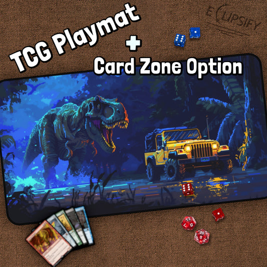 Jurassic Chase: Pixel Art Dinosaur TCG Playmat