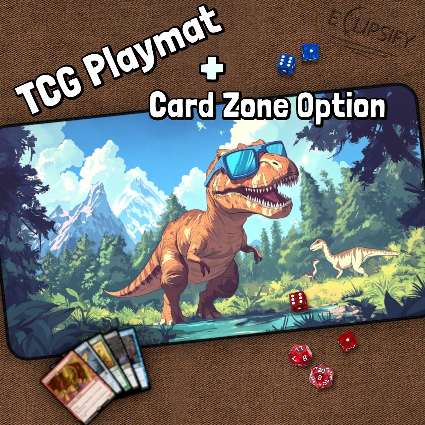 Chill Rex: T-Rex Sunglasses TCG Playmat