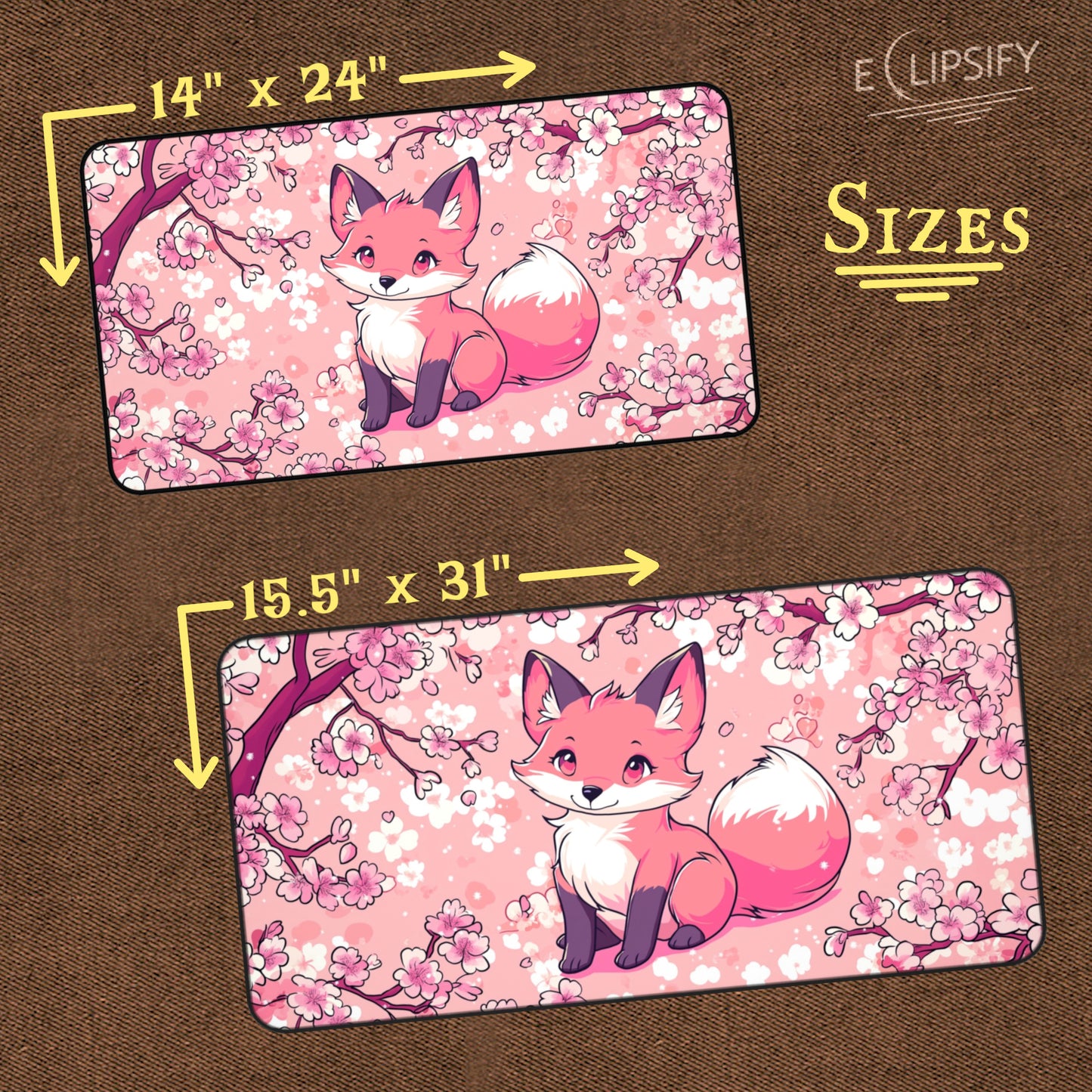 Paws And Petals: Cute Fox Cherry Blossom TCG Playmat