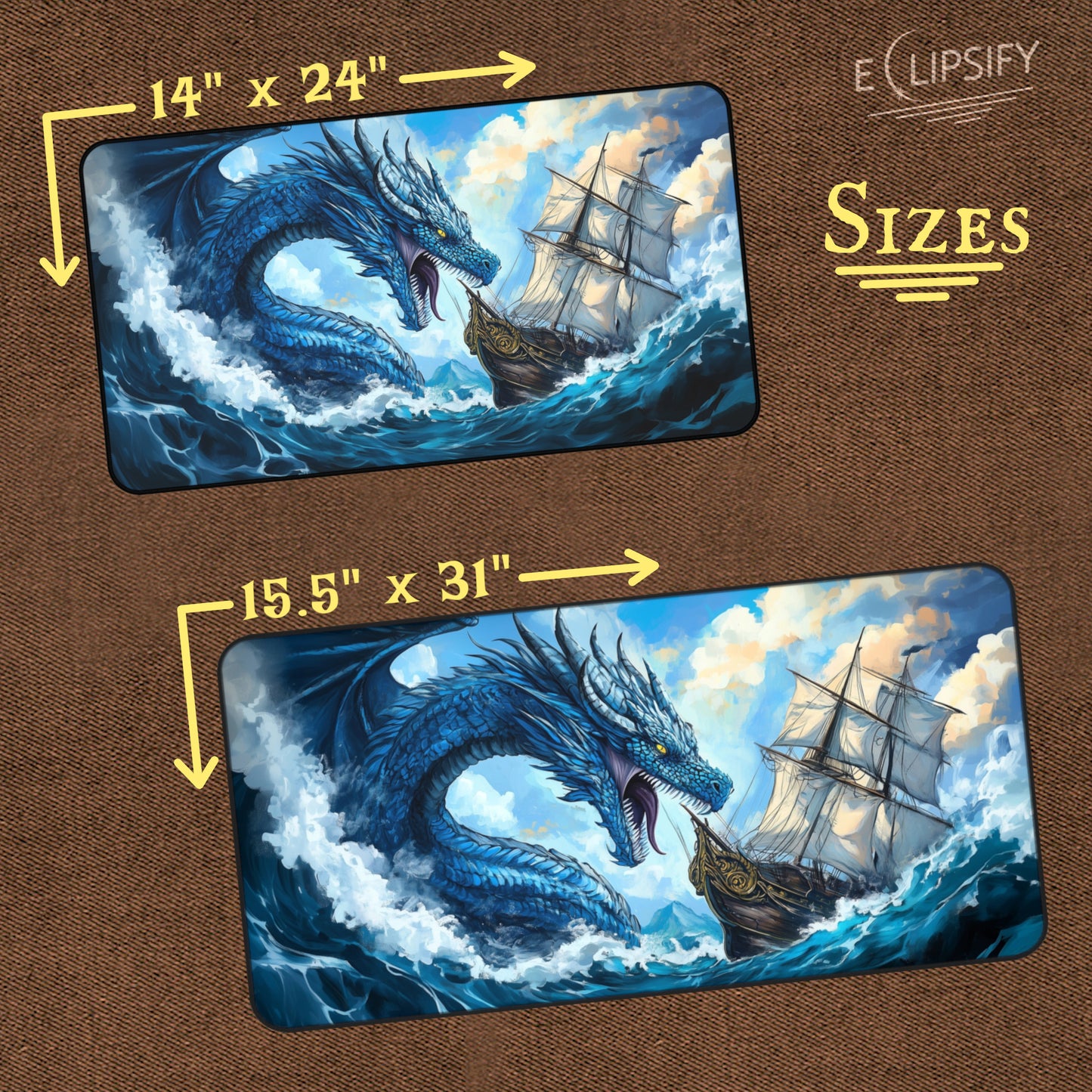 Echoes Of The Deep: Dragon And Pirate Ship TCG Playmat