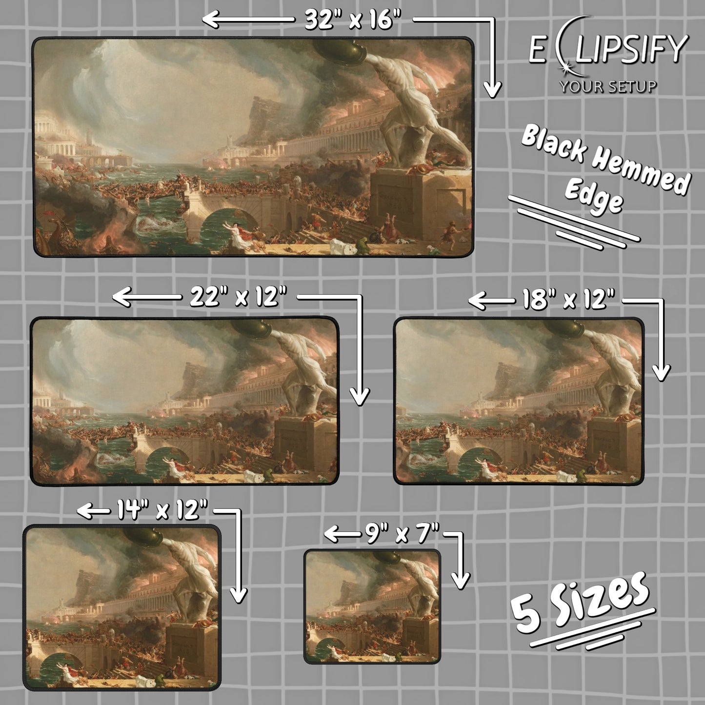 The Course of Empire Destruction: Thomas Cole Mouse Pad