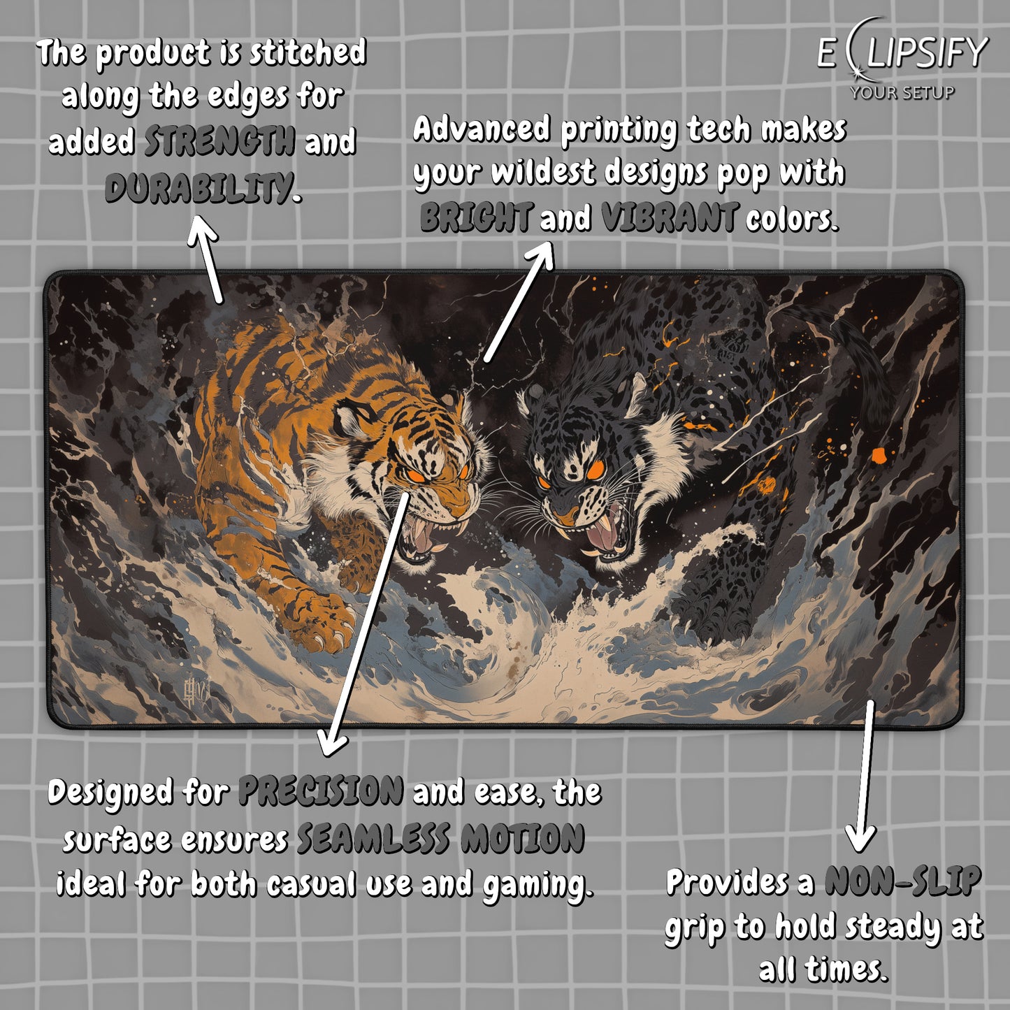 Jungle King: Tigers Gaming Mouse Pad