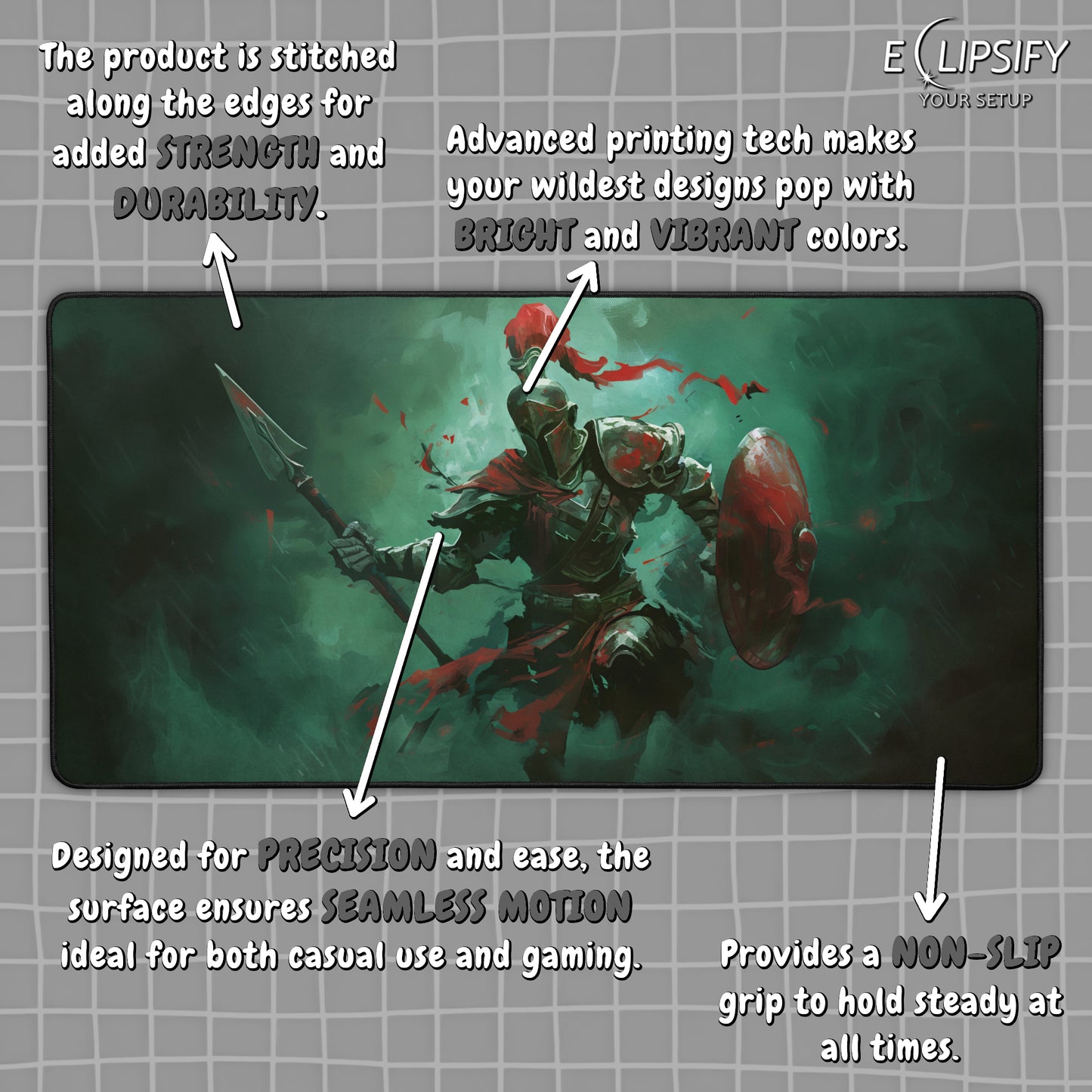 Undead Spartan: Zombie Spartan Gaming Mouse Pad