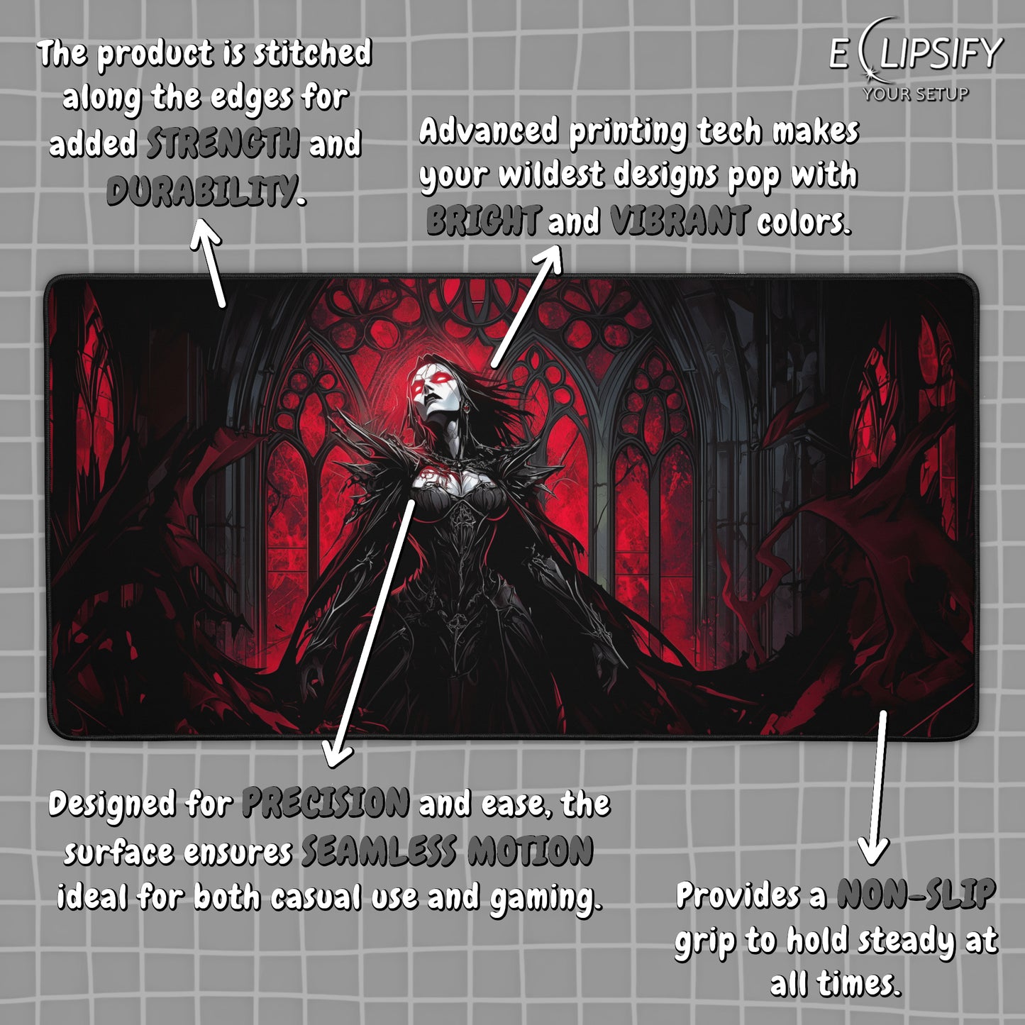 Vampire Queen: Undead Red Gaming Mouse Pad