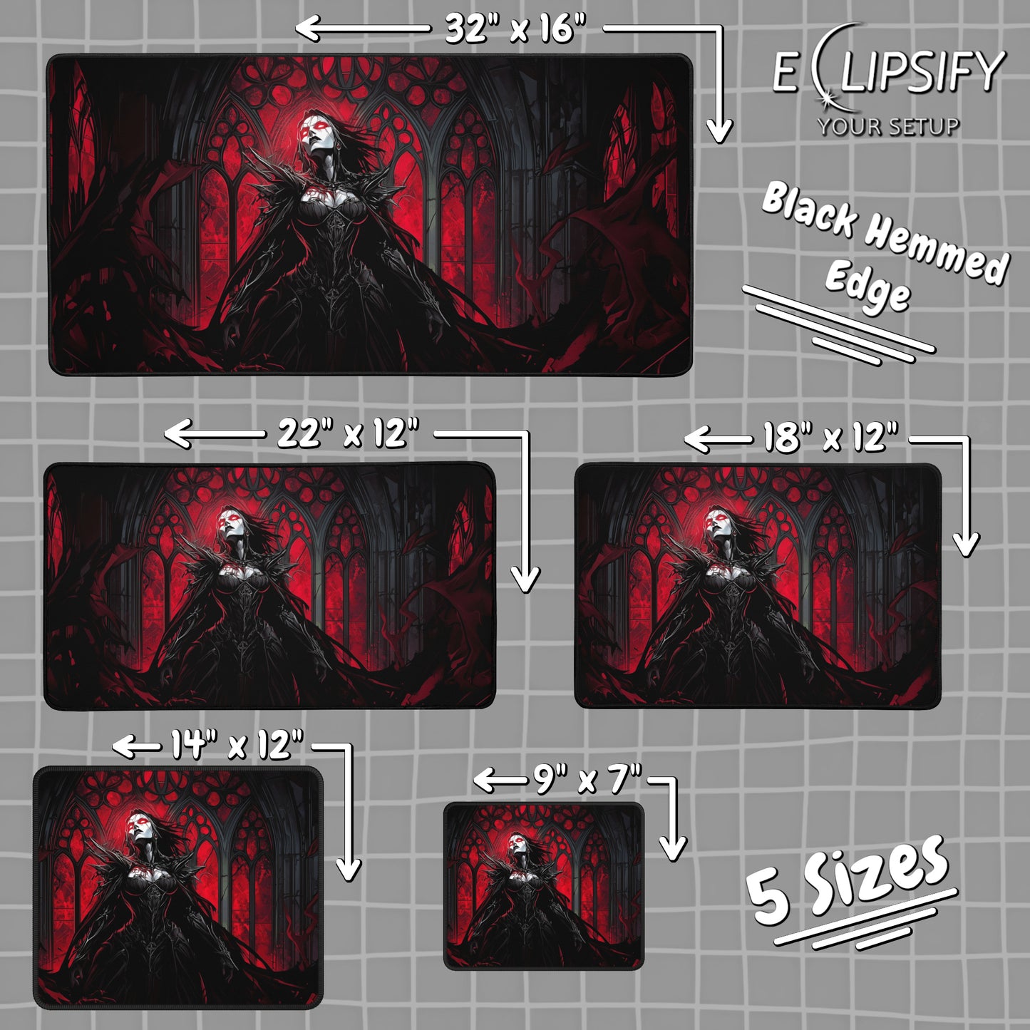 Vampire Queen: Undead Red Gaming Mouse Pad