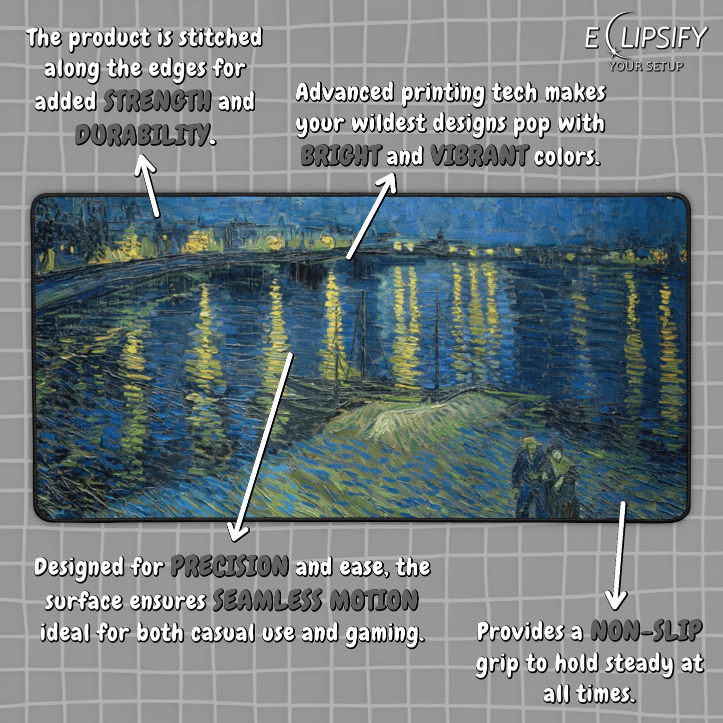 Starry Night Over the Rhone: Vincent Van Gogh Mouse Pad