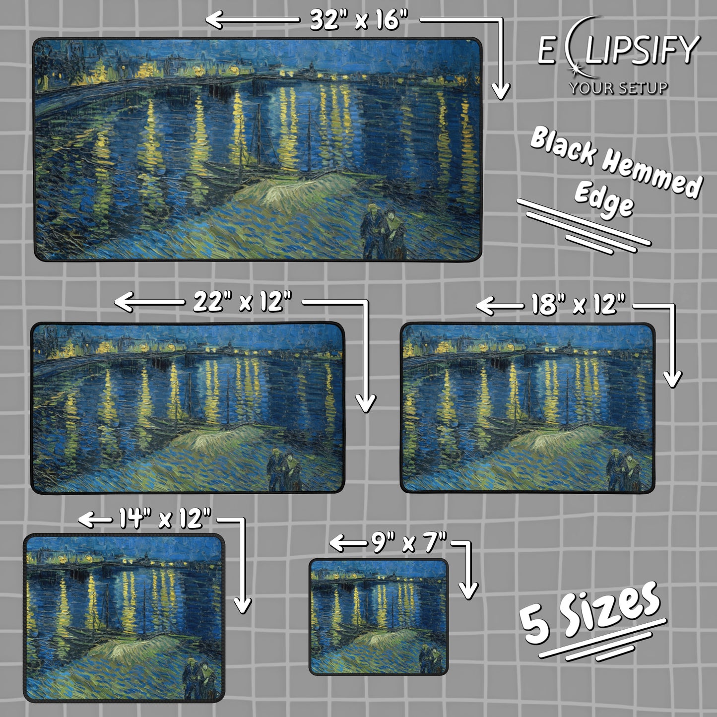 Starry Night Over the Rhone: Vincent Van Gogh Mouse Pad