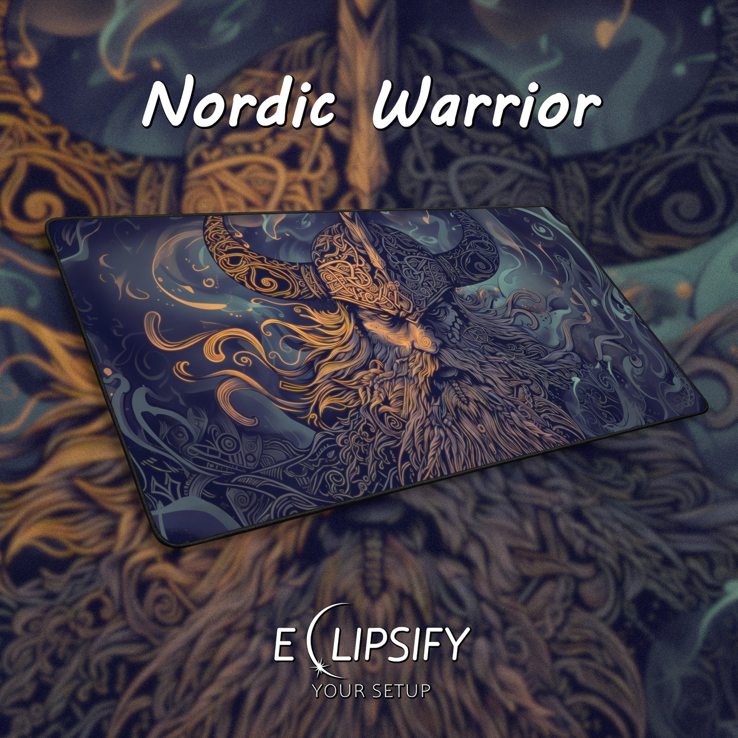 Nordic Warrior: Viking Gaming Mouse Pad
