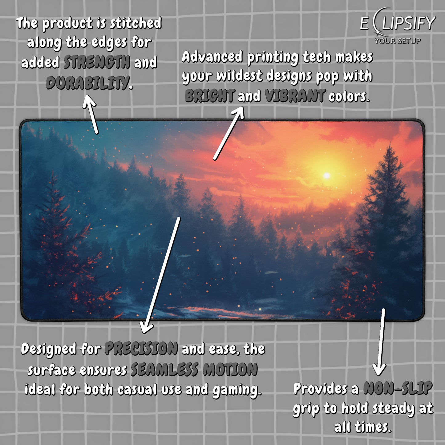 Blue Serenity: Snow Winter Landscape Mouse Pad