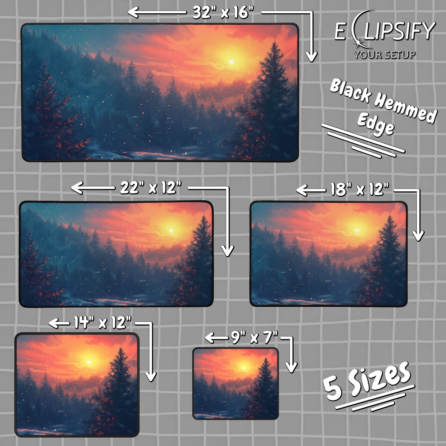 Blue Serenity: Snow Winter Landscape Mouse Pad
