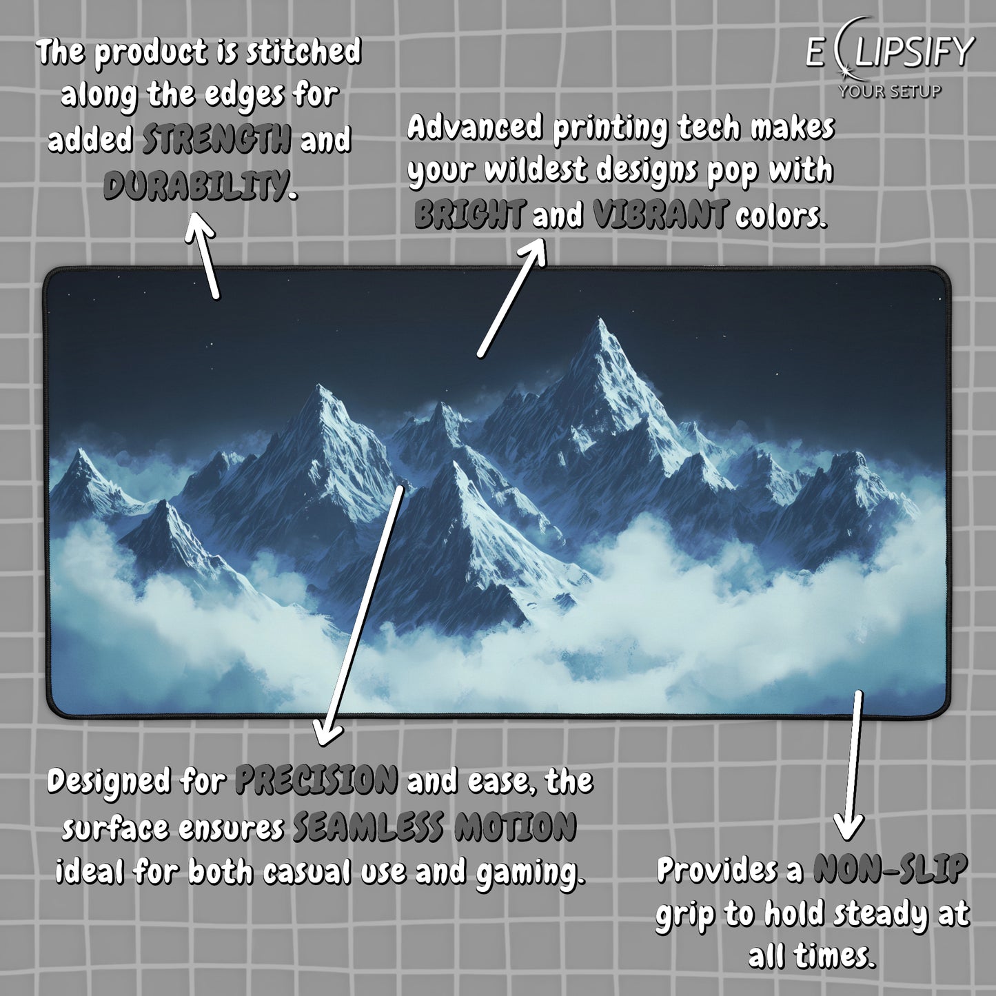 Blue Summits: Mountains Landscape Mouse Pad