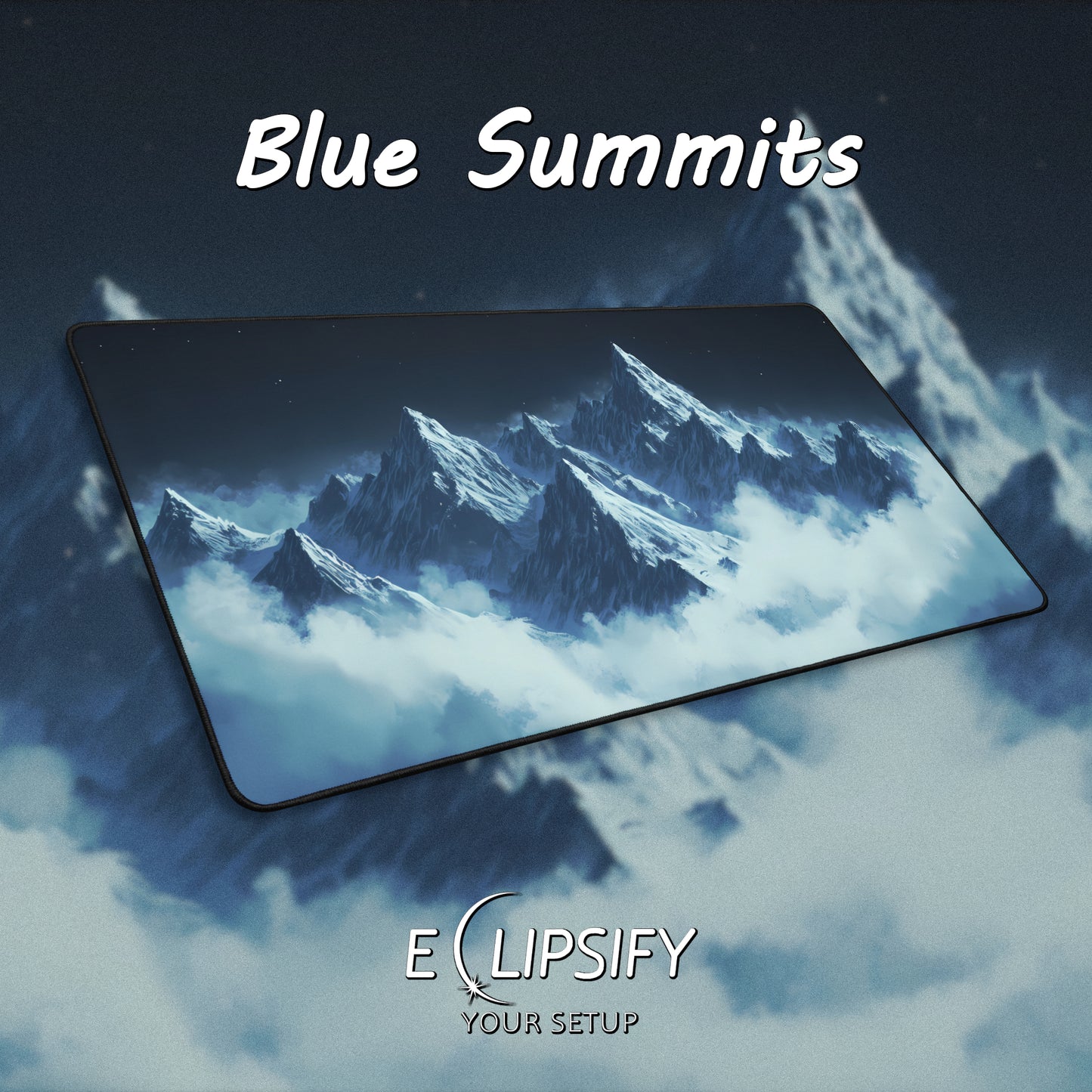Blue Summits: Mountains Landscape Mouse Pad