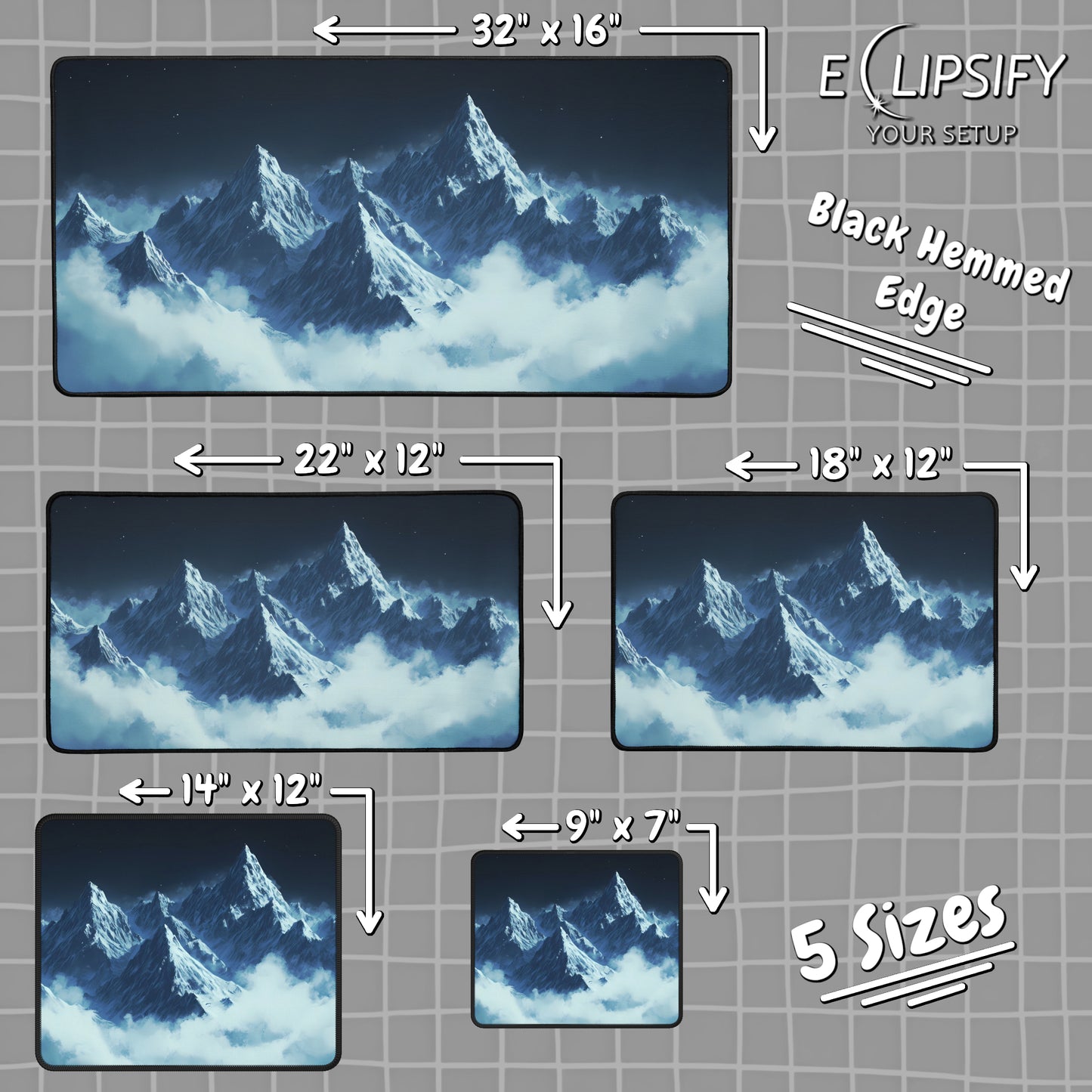 Blue Summits: Mountains Landscape Mouse Pad