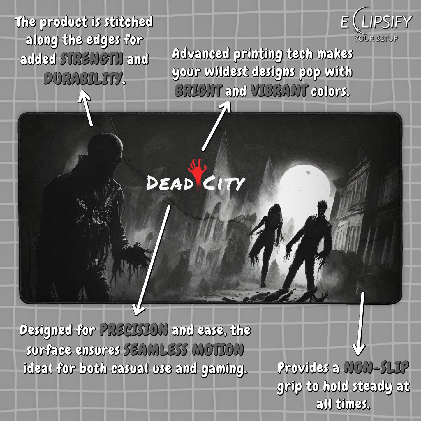 Dead City: Zombie Black Gaming Mouse Pad