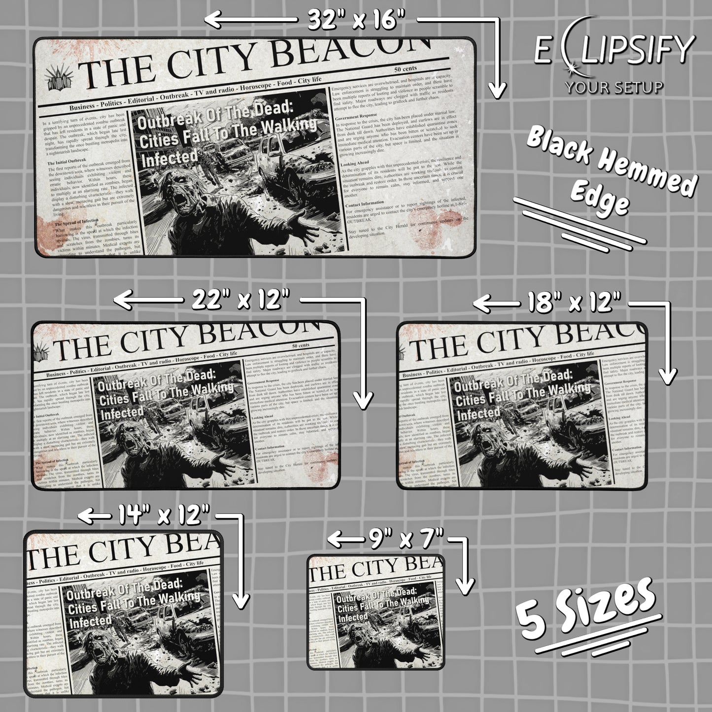 The Outbreak: Zombie Newspaper Mouse Pad