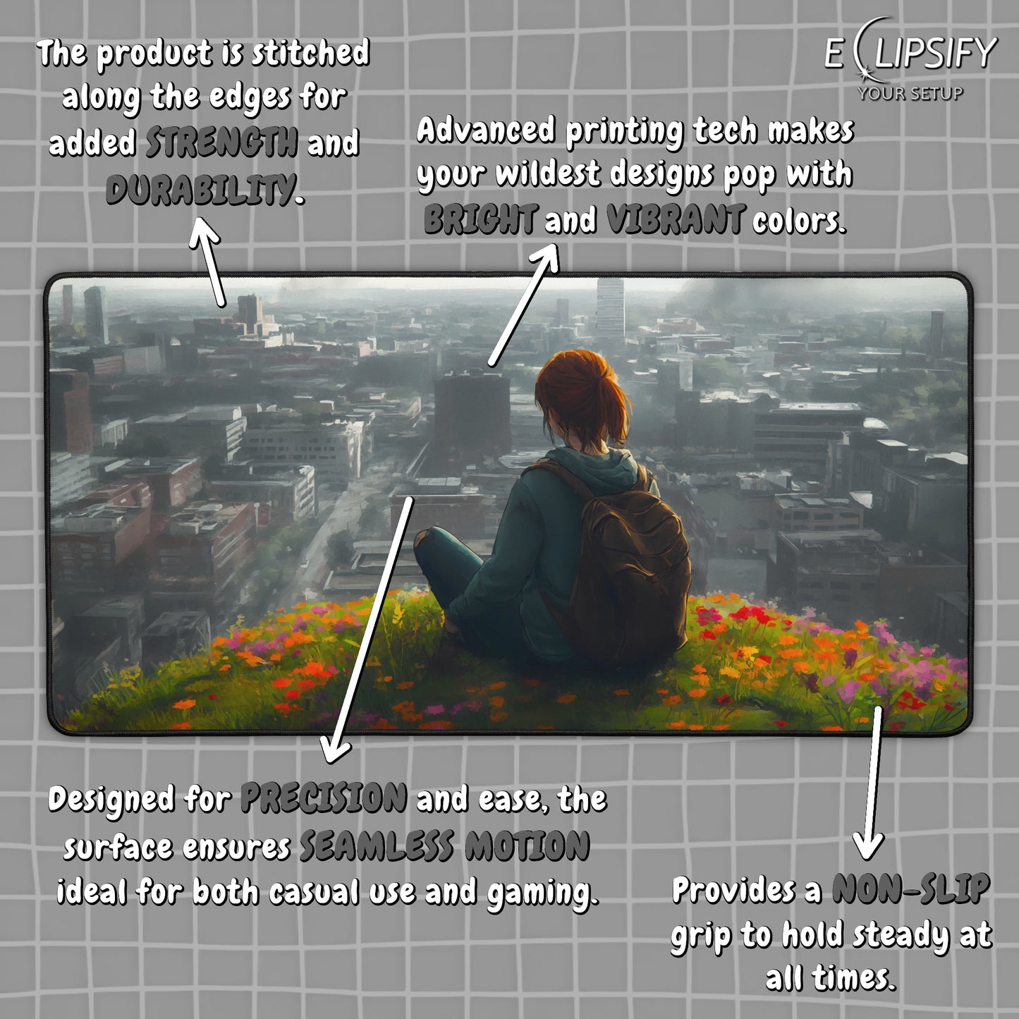 Two Worlds: Girl Zombie Apocalypse Mouse Pad
